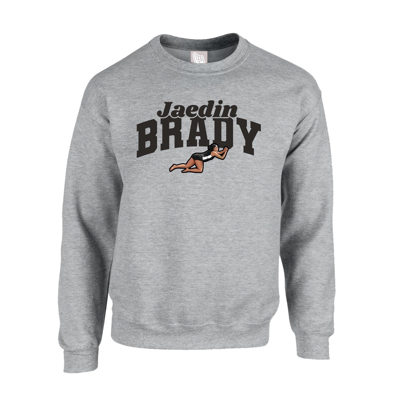 Fleece Crew — Signature Arch in Grey