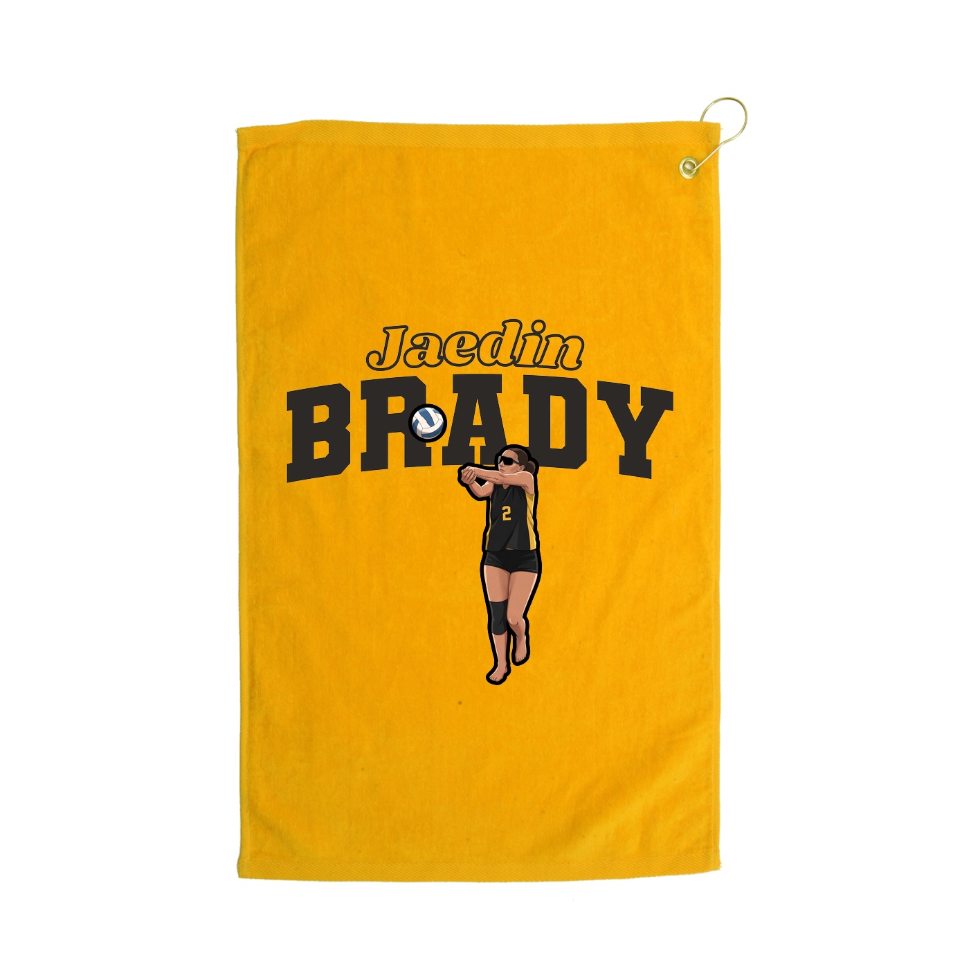 Golf Towel — Name Arch in Gold