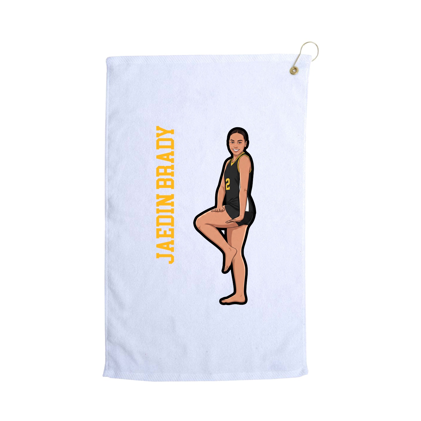 Golf Towel — Name Vertical in White