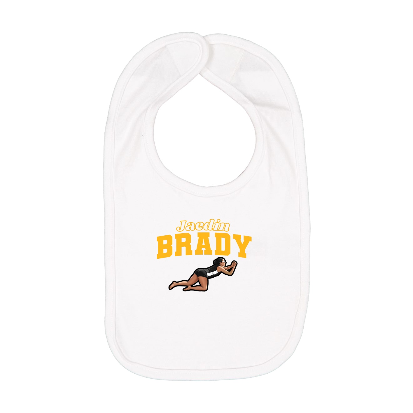 Infant Bib — Name Arch in White