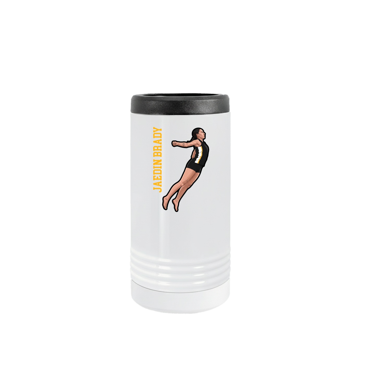 Slim Beverage Holder — Name Vertical in White