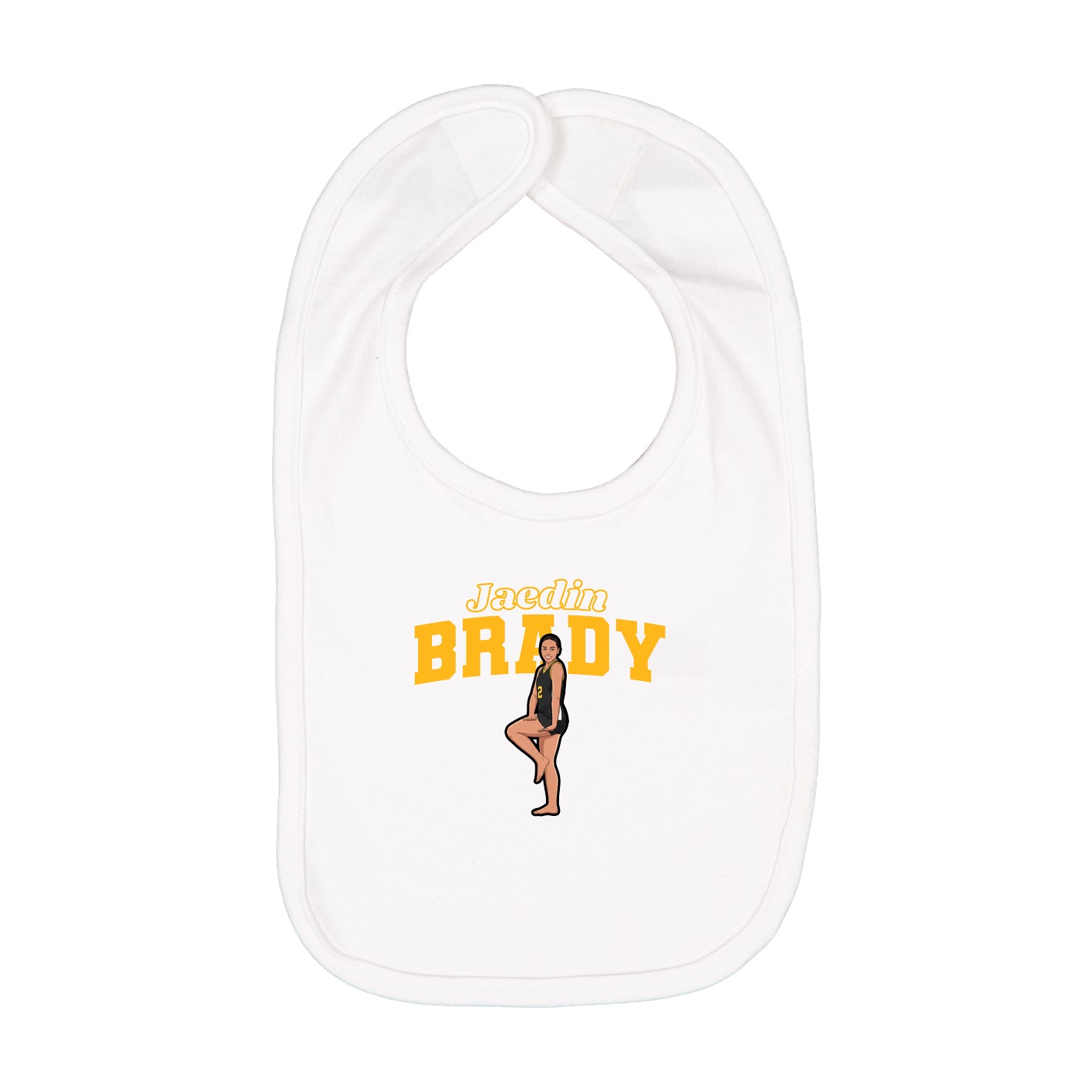Infant Bib — Name Arch in White