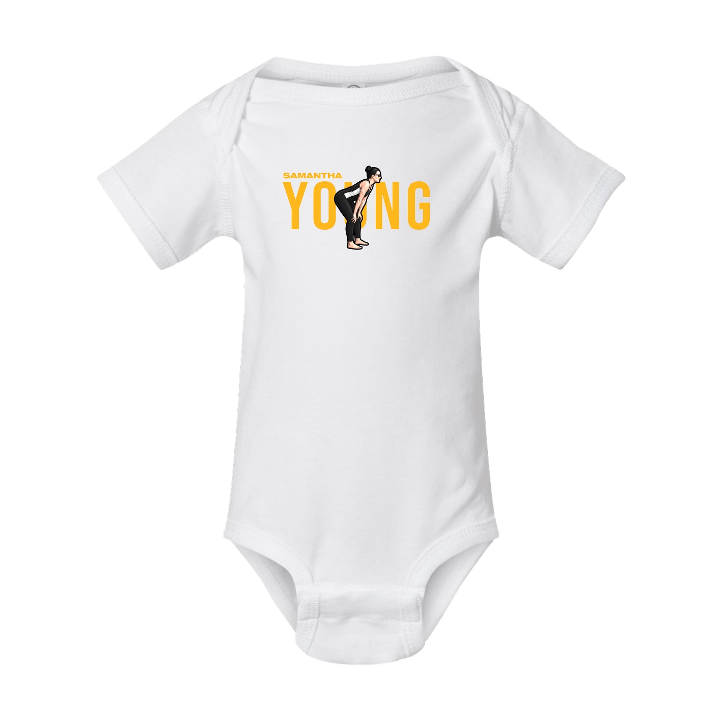 Baby Onesie — Player Name in White