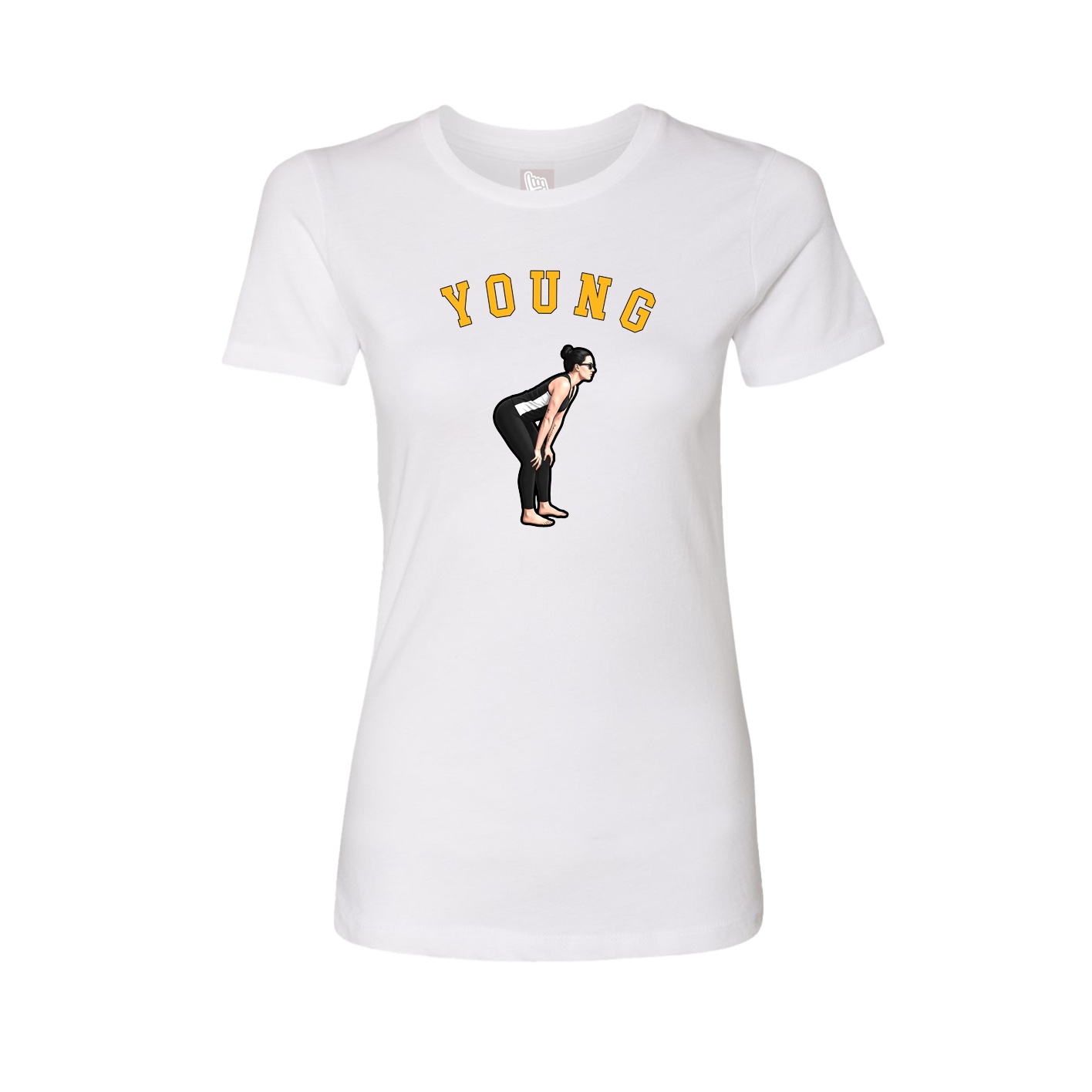Fitted Women's Tee — Shirsey Arch in White