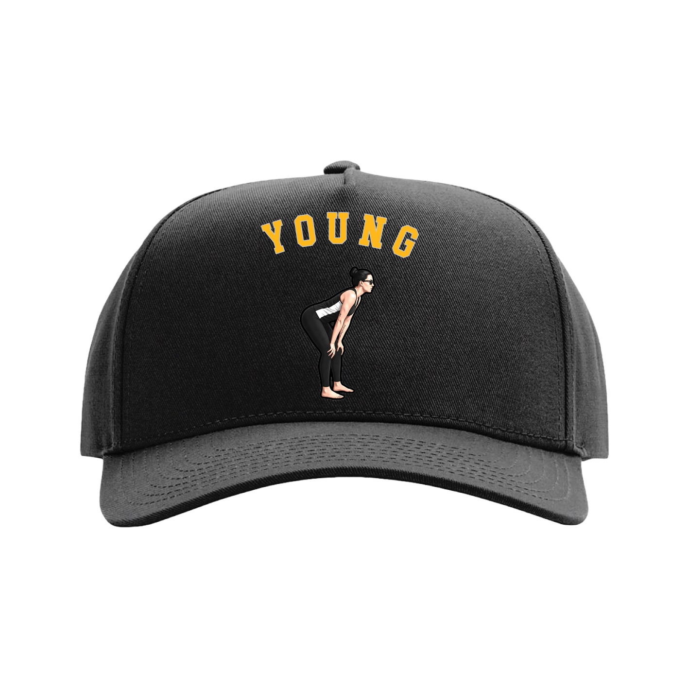 Full Fabric Five-Panel Champ Cap — Shirsey Arch in Black