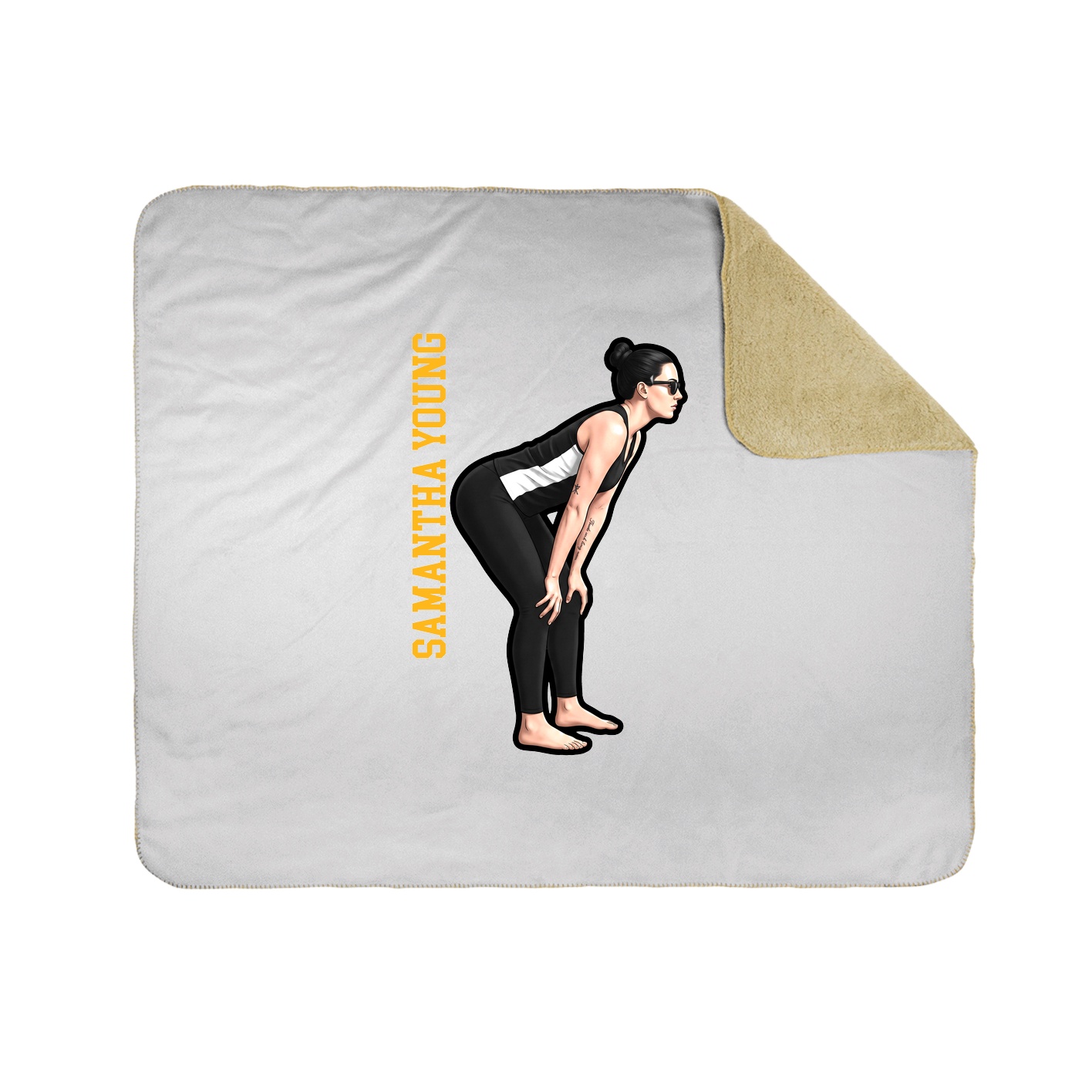 Throw Blanket — Name Vertical in White