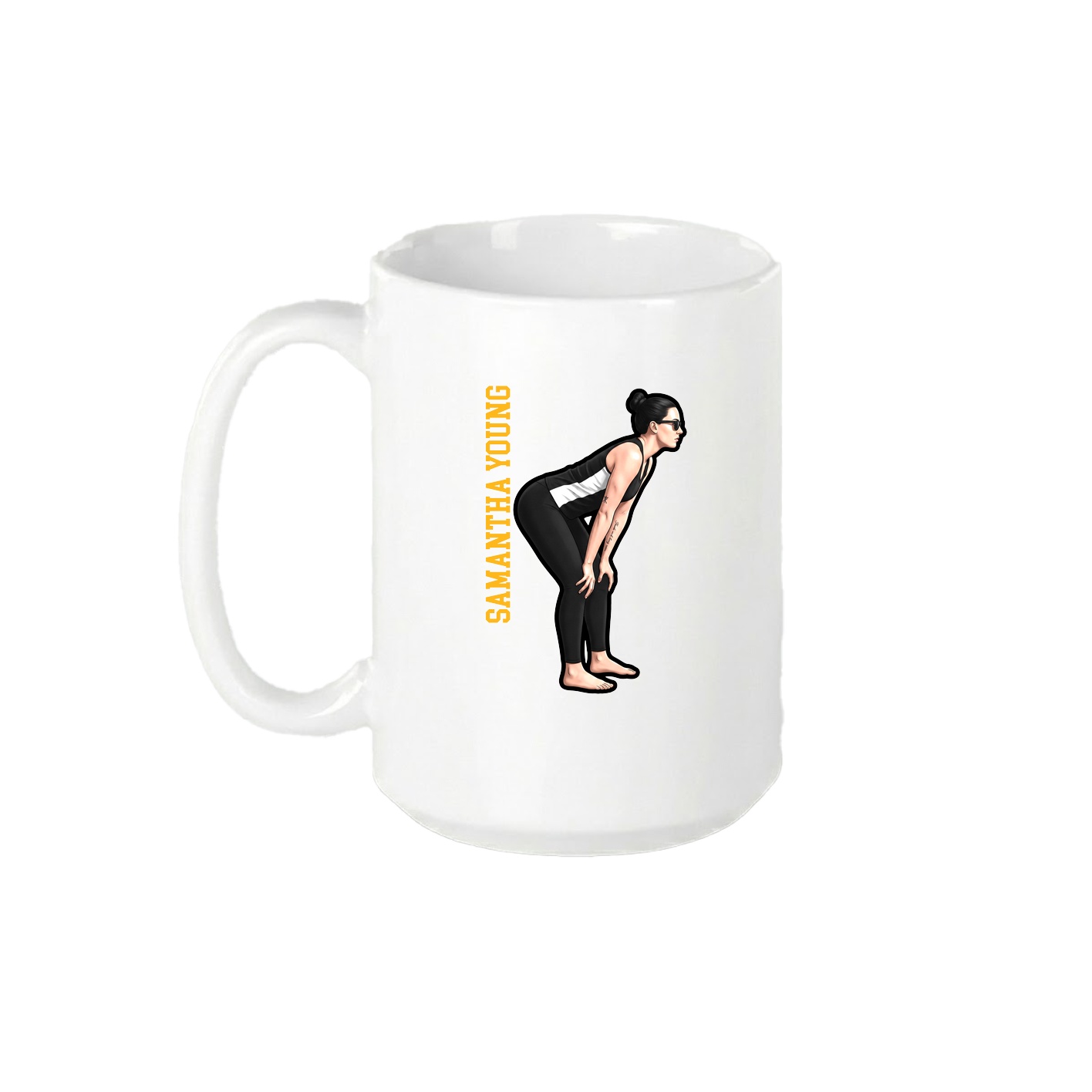15oz Coffee Mug — Name Vertical in White