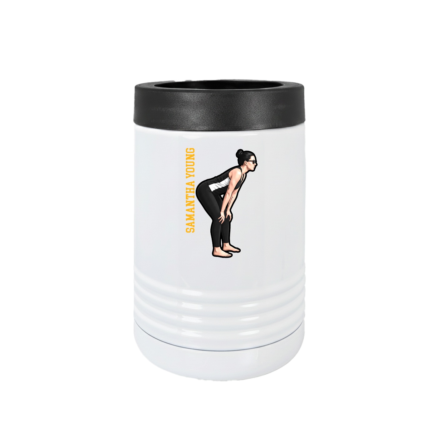 Beverage Holder — Name Vertical in White