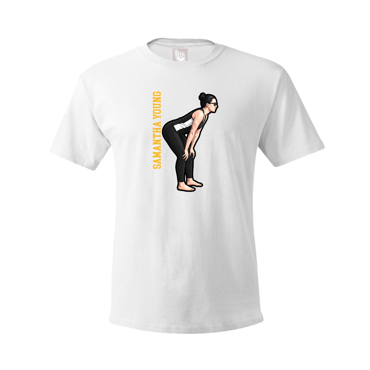 Tee — Name Vertical in White