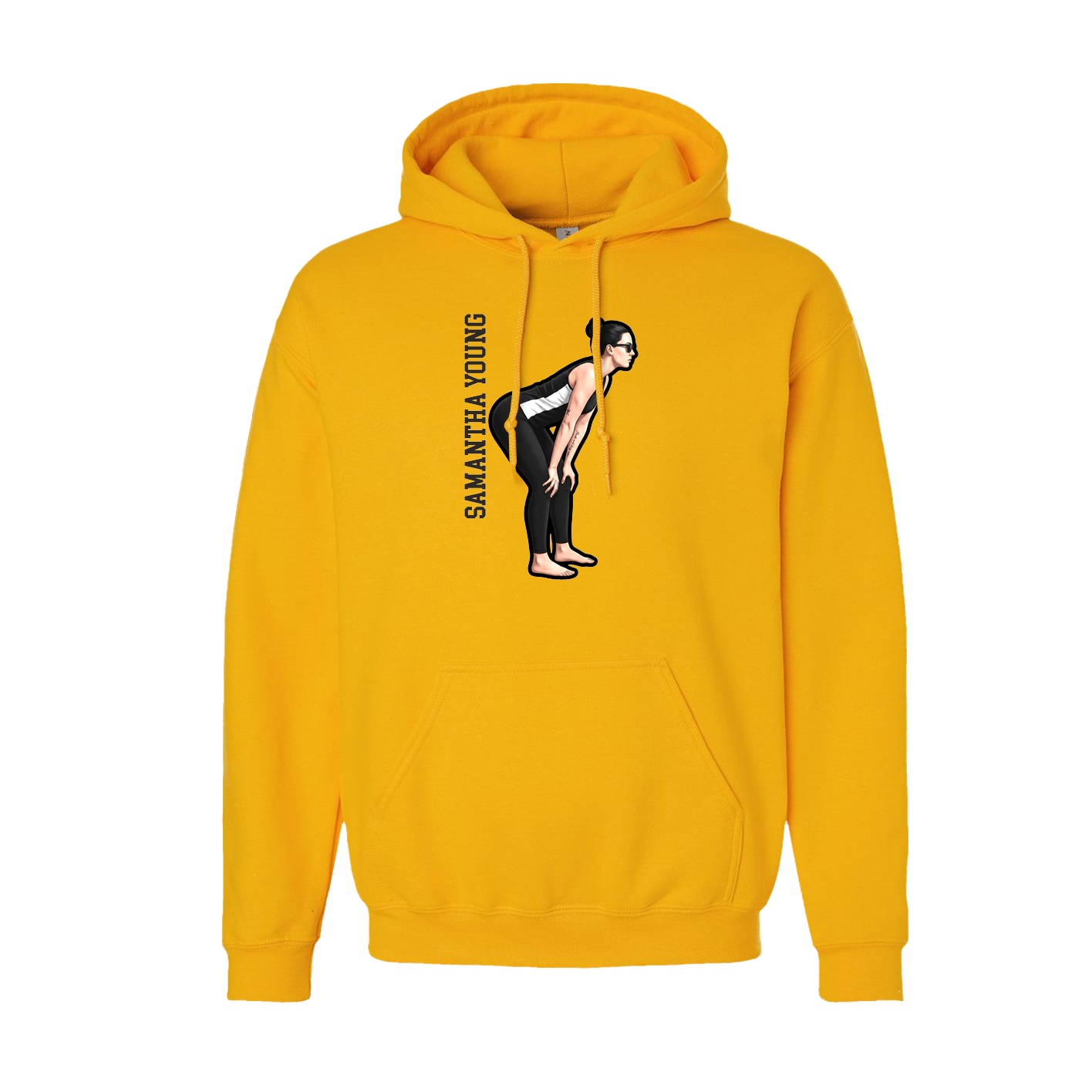 Youth Hoodie — Name Vertical in Gold