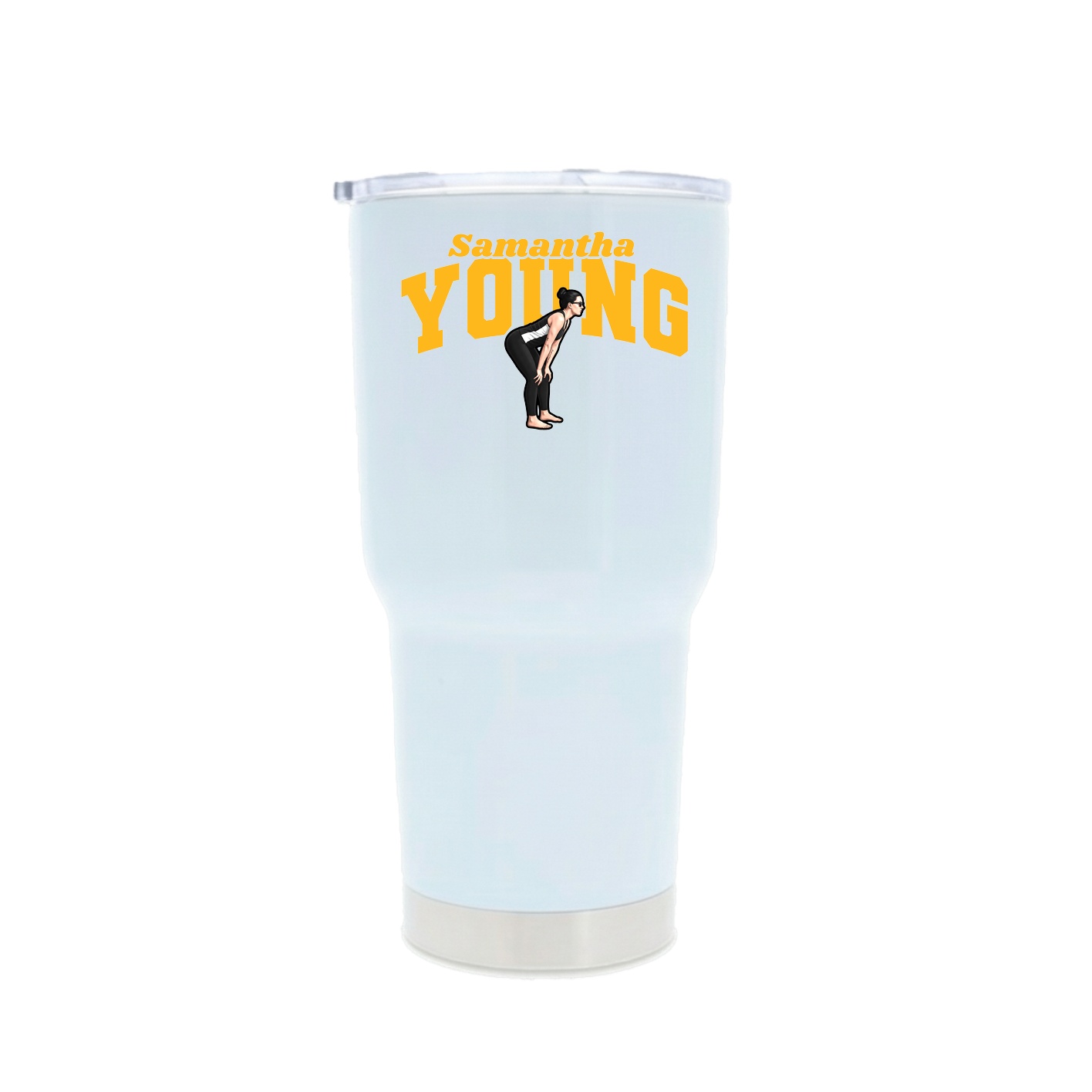 30oz Stainless Steel Tumbler — Signature Arch in White