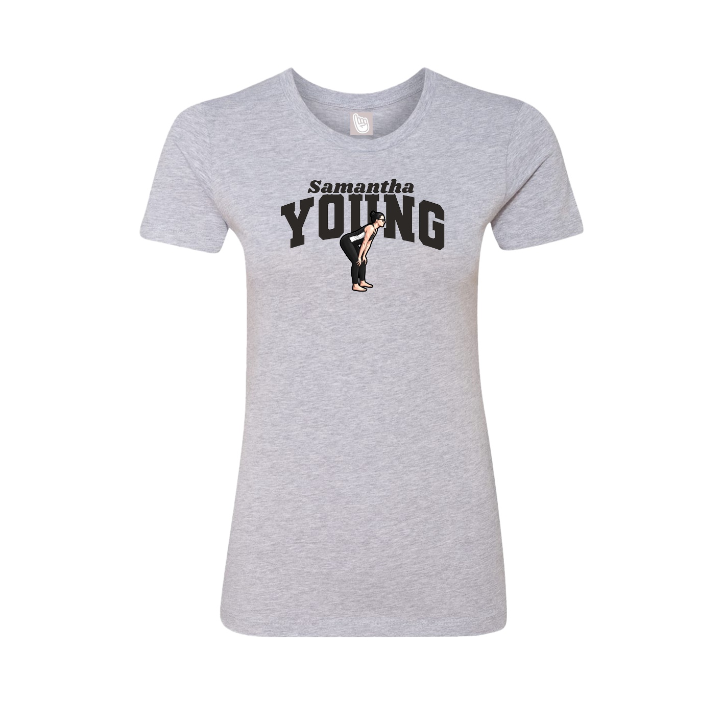 Fitted Women's Tee — Signature Arch in Grey