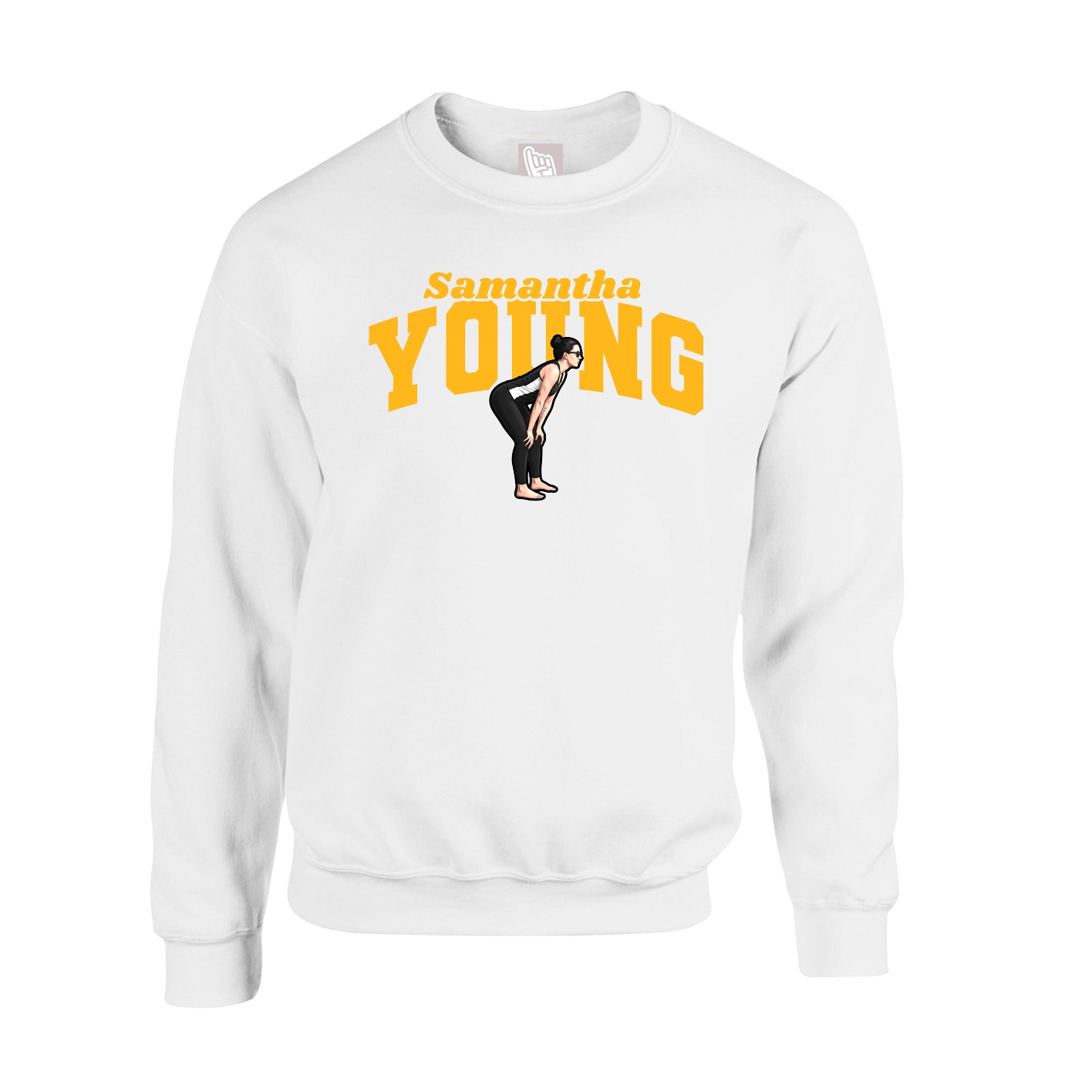 Fleece Crew — Signature Arch in White