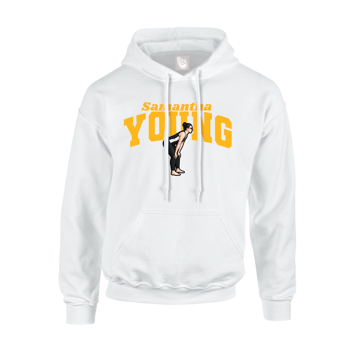 Youth Hoodie — Signature Arch in White