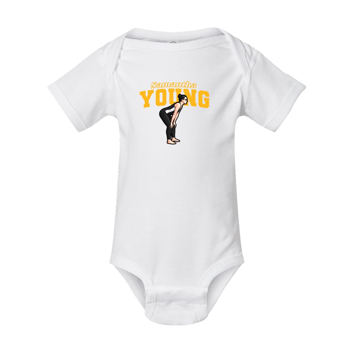 Baby Onesie — Name Arch in White