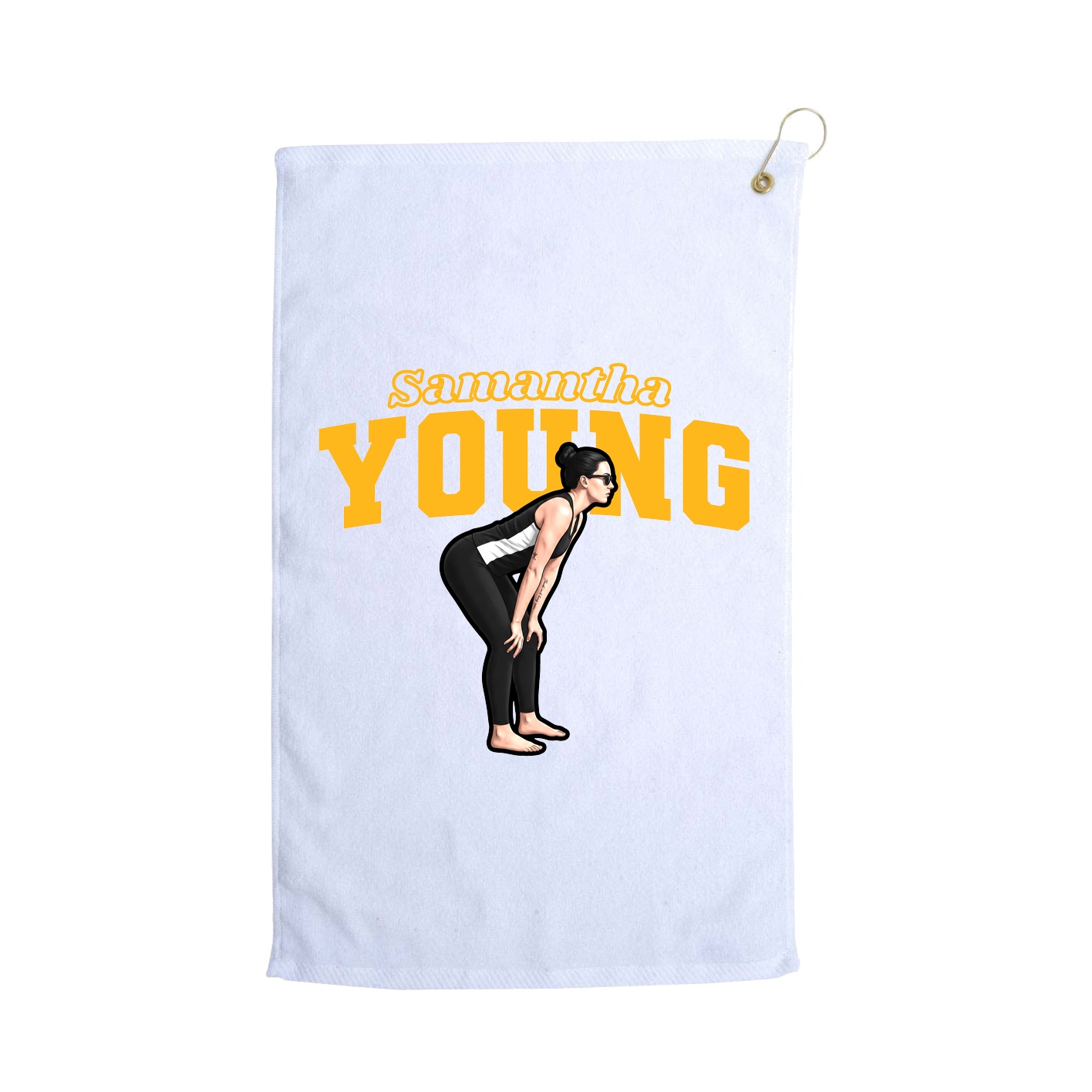 Golf Towel — Name Arch in White