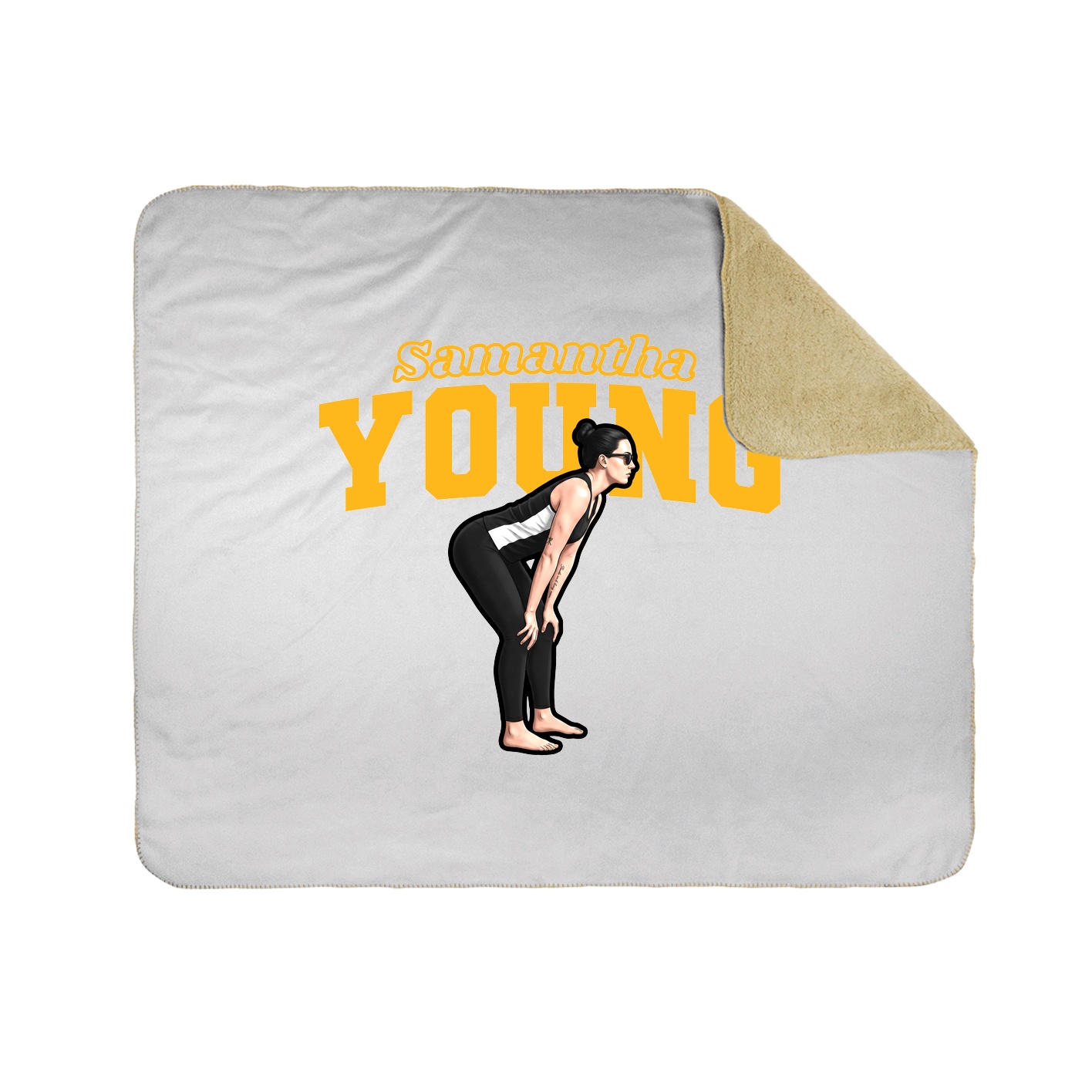 Throw Blanket — Name Arch in White