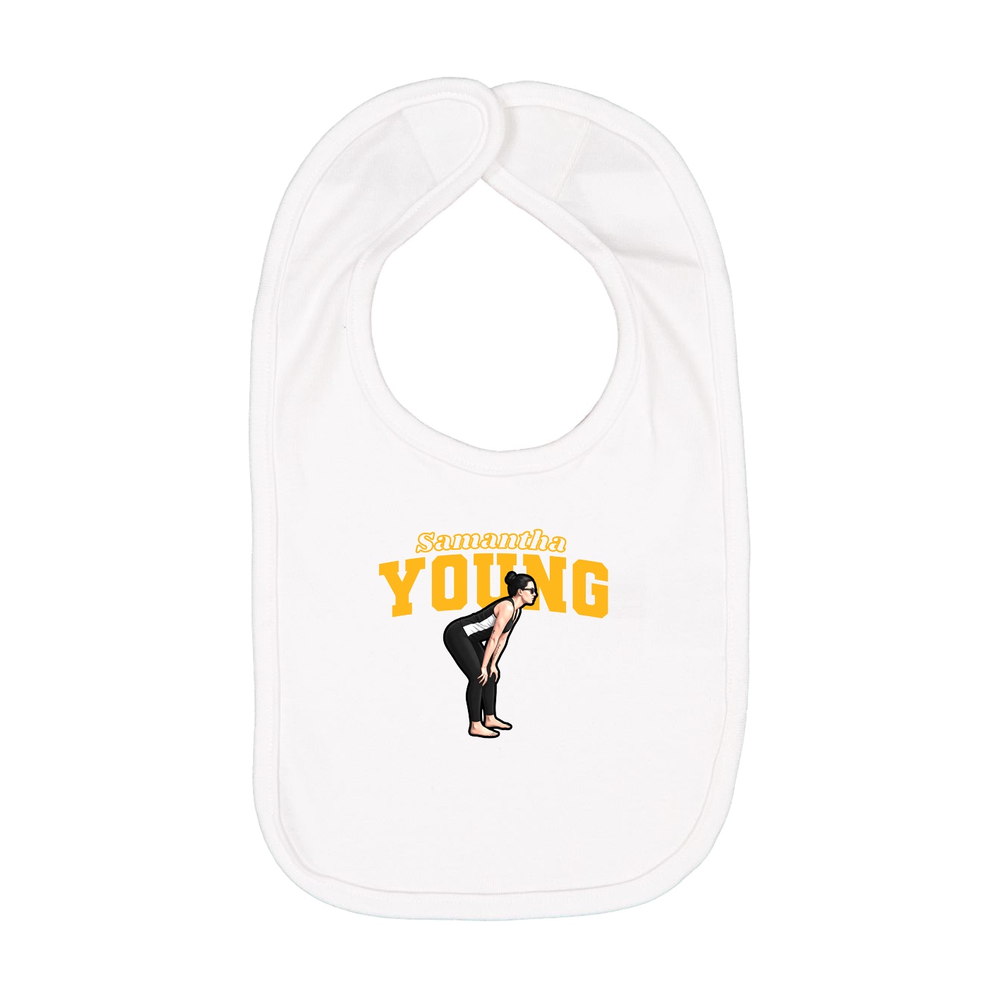 Infant Bib — Name Arch in White