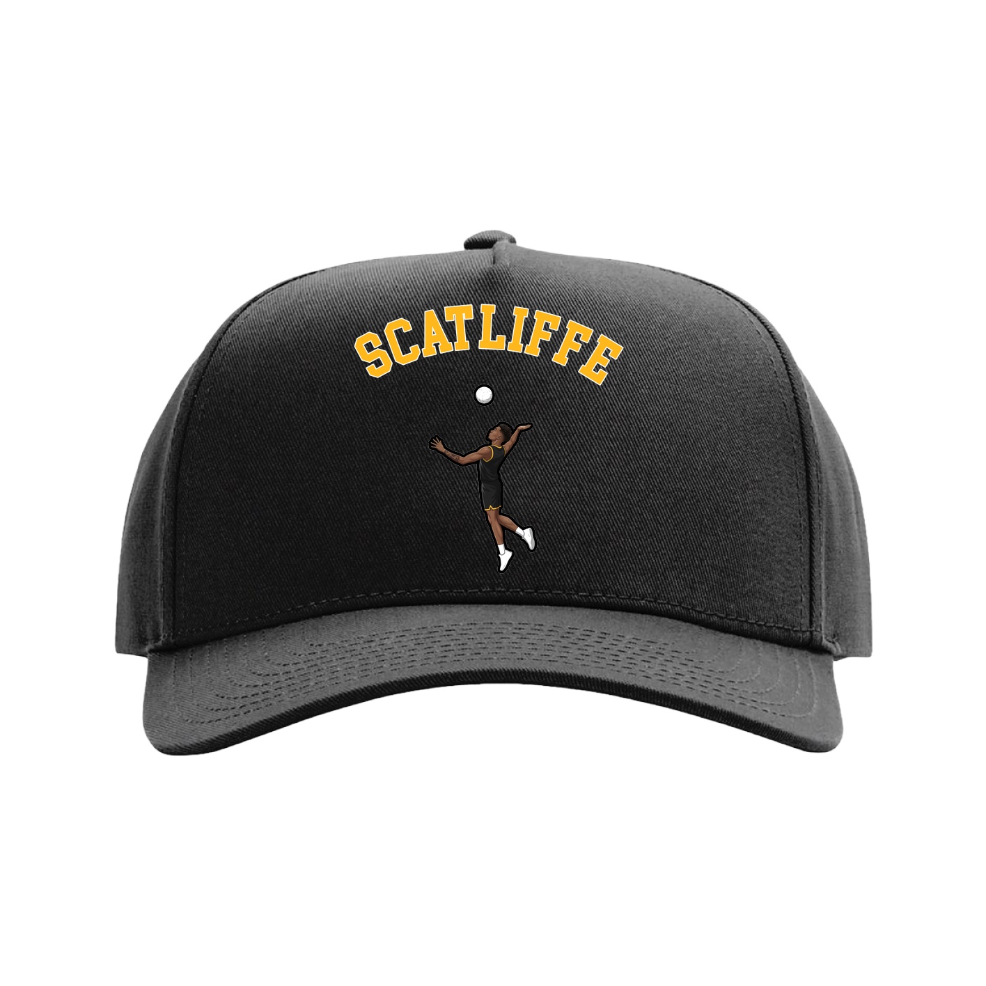Full Fabric Five-Panel Champ Cap — Shirsey Arch in Black