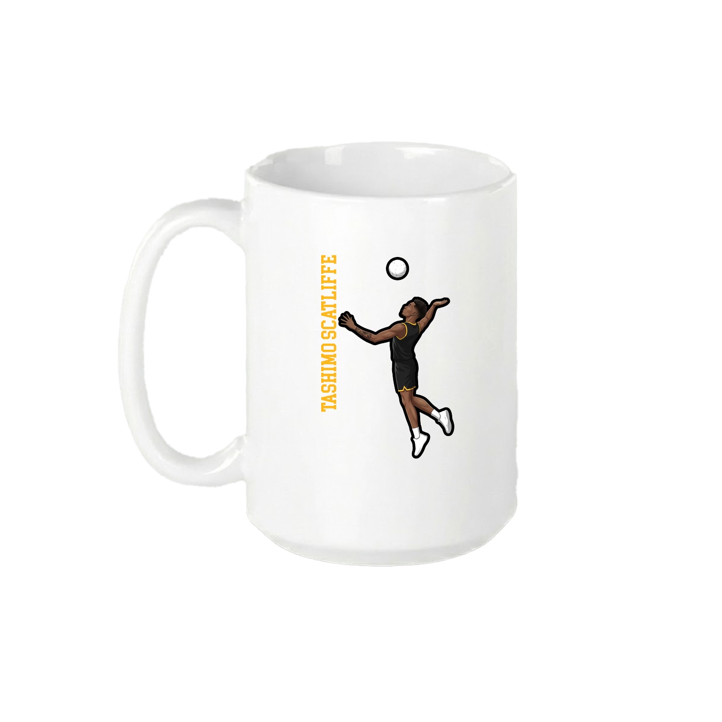 15oz Coffee Mug — Name Vertical in White