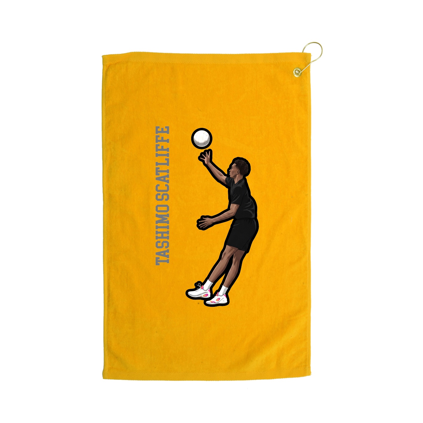 Golf Towel — Name Vertical in Gold