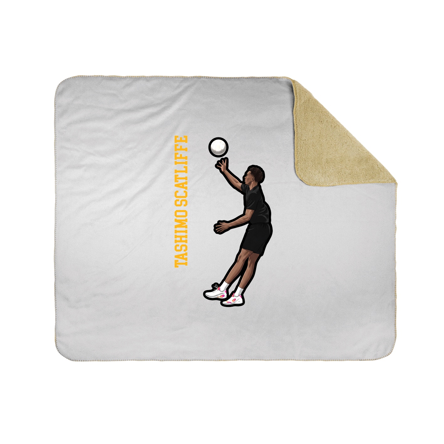 Throw Blanket — Name Vertical in White