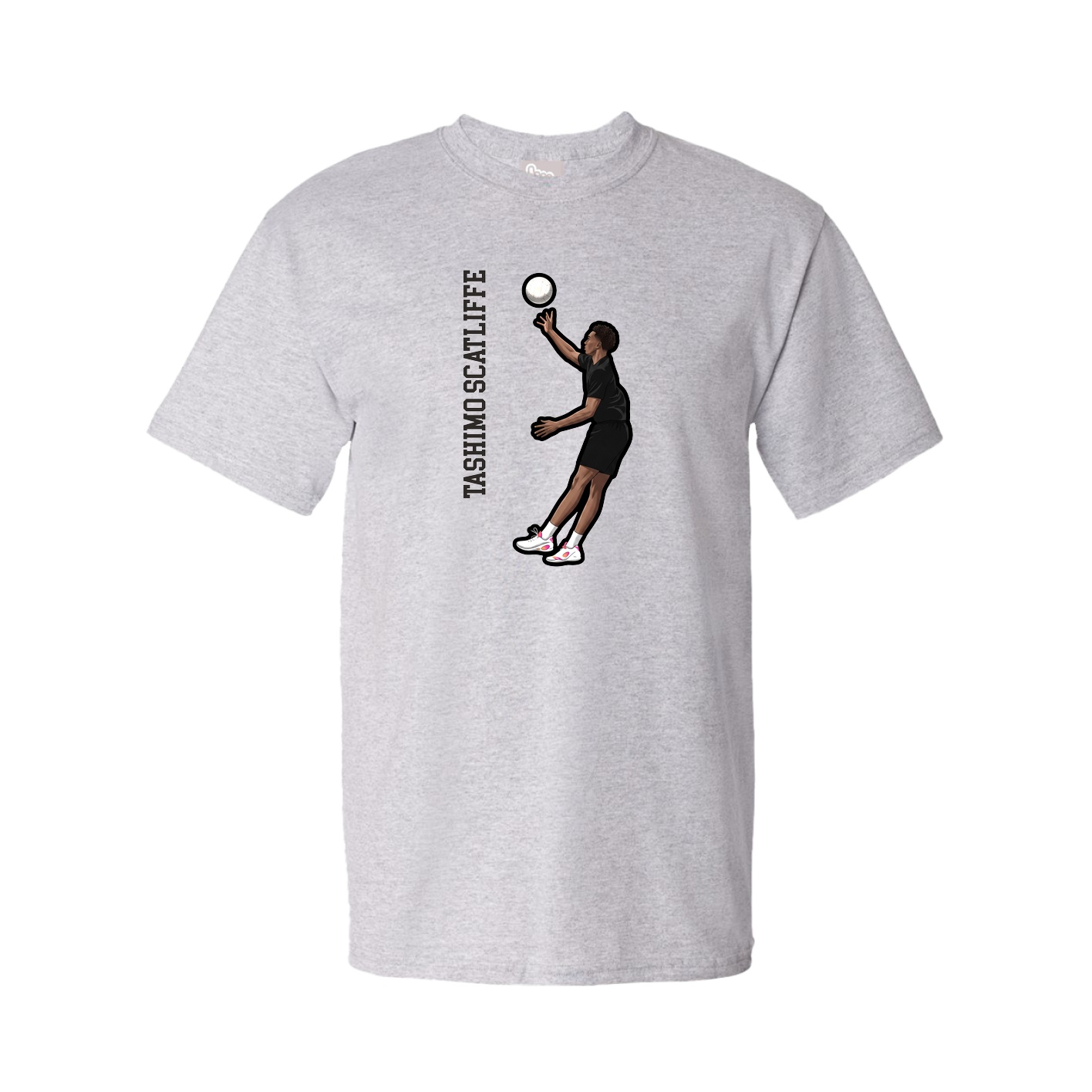 Tee — Name Vertical in Grey