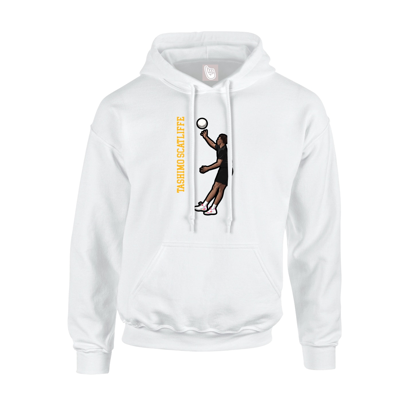 Youth Hoodie — Name Vertical in White