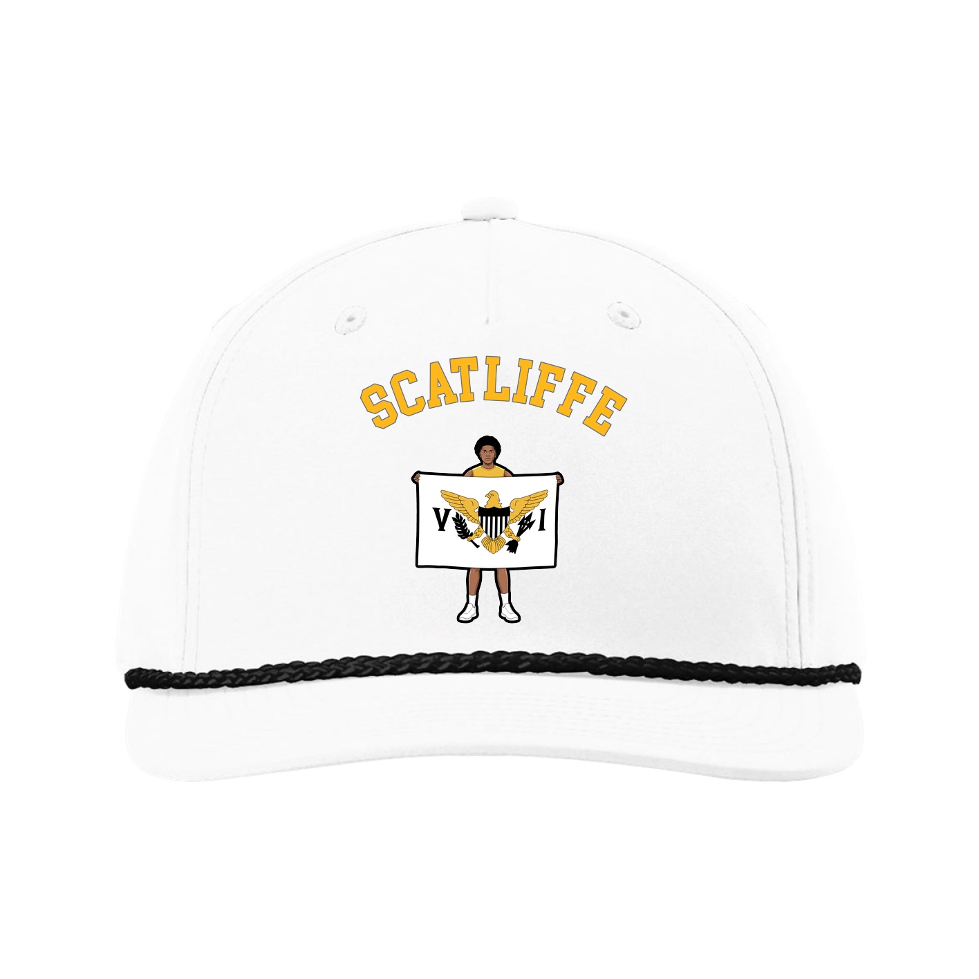 Five-Panel Classic Rope Cap — Shirsey Arch in White