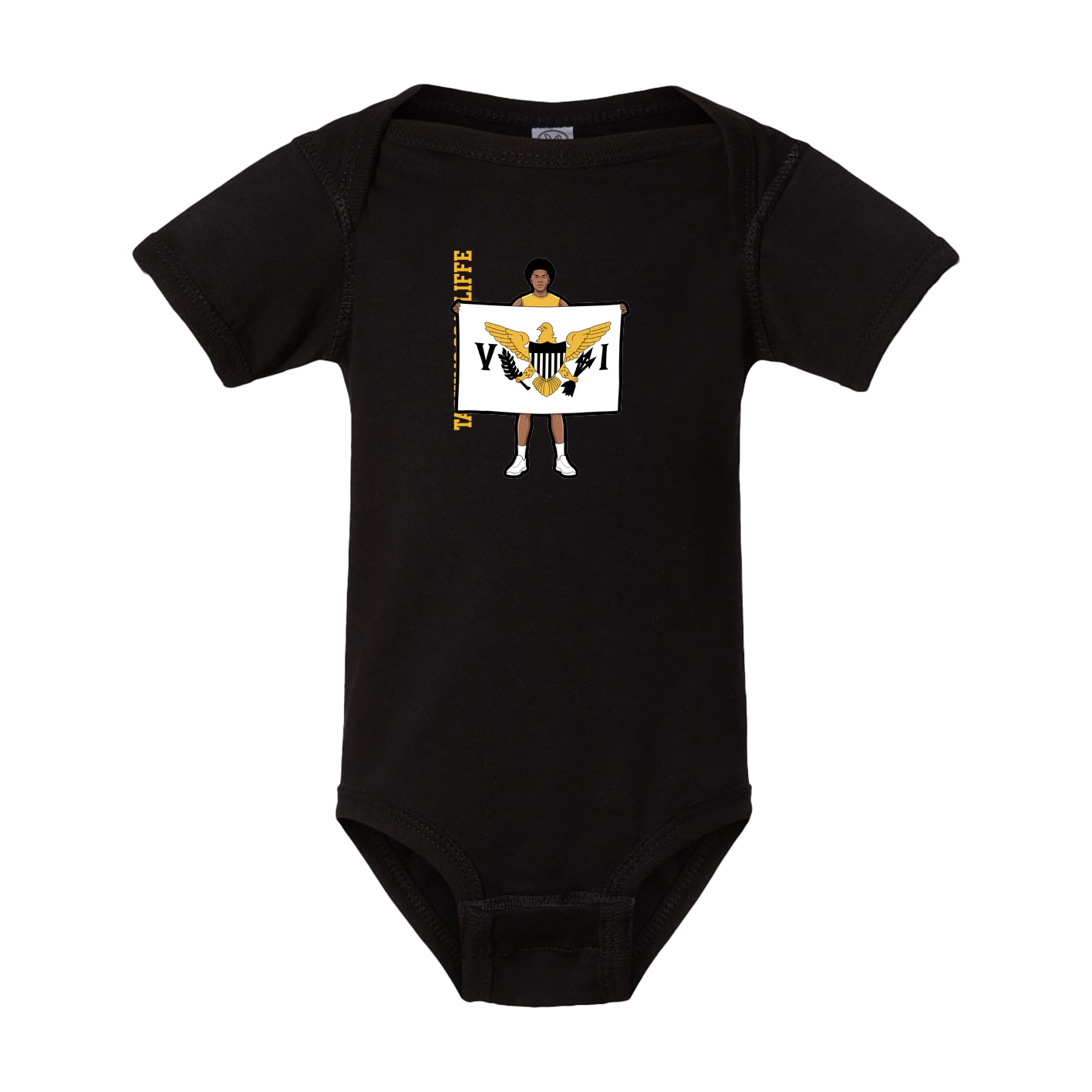Baby Onesie — Name Vertical in Black