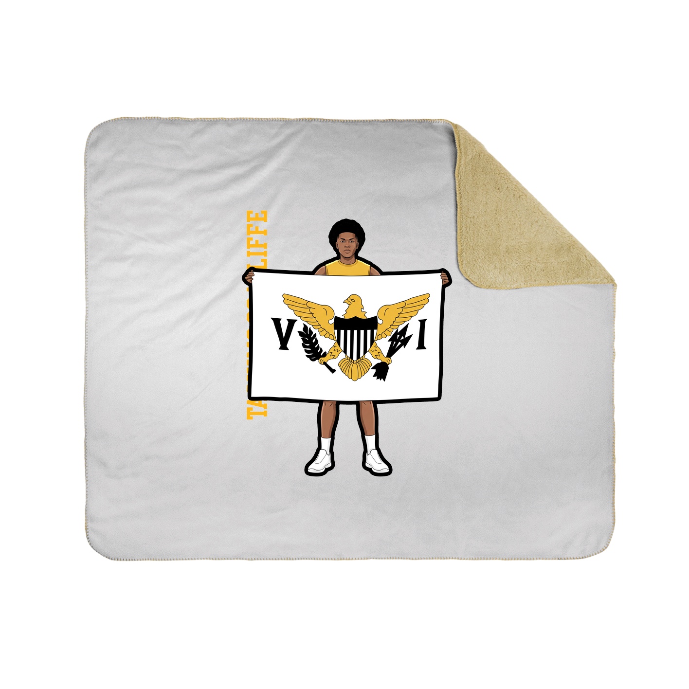 Throw Blanket — Name Vertical in White