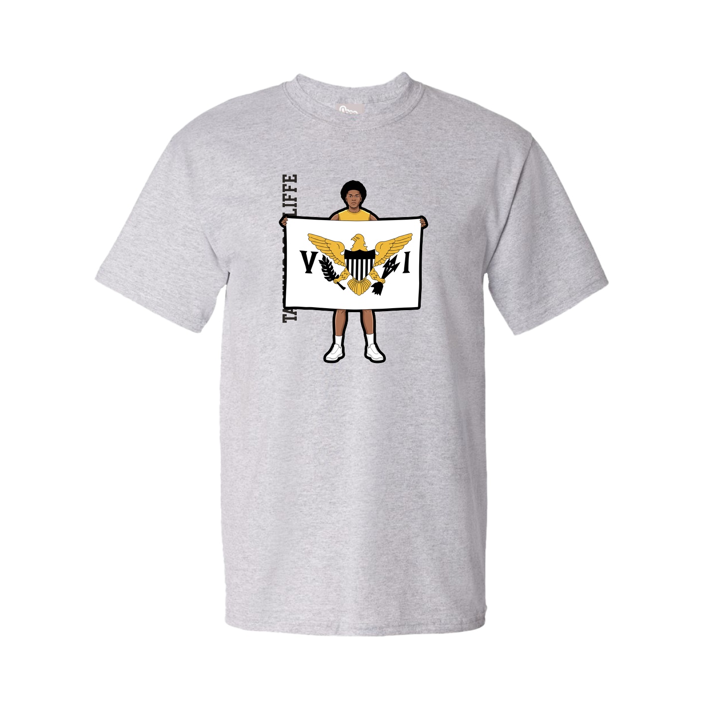 Youth Tee — Name Vertical in Grey