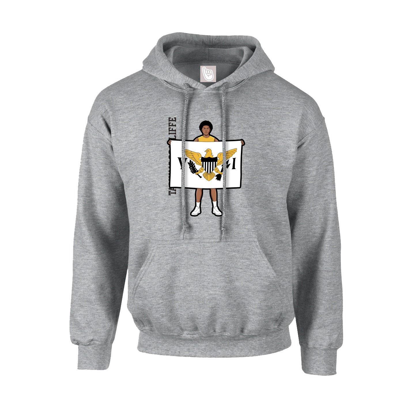 Hoodie — Name Vertical in Grey