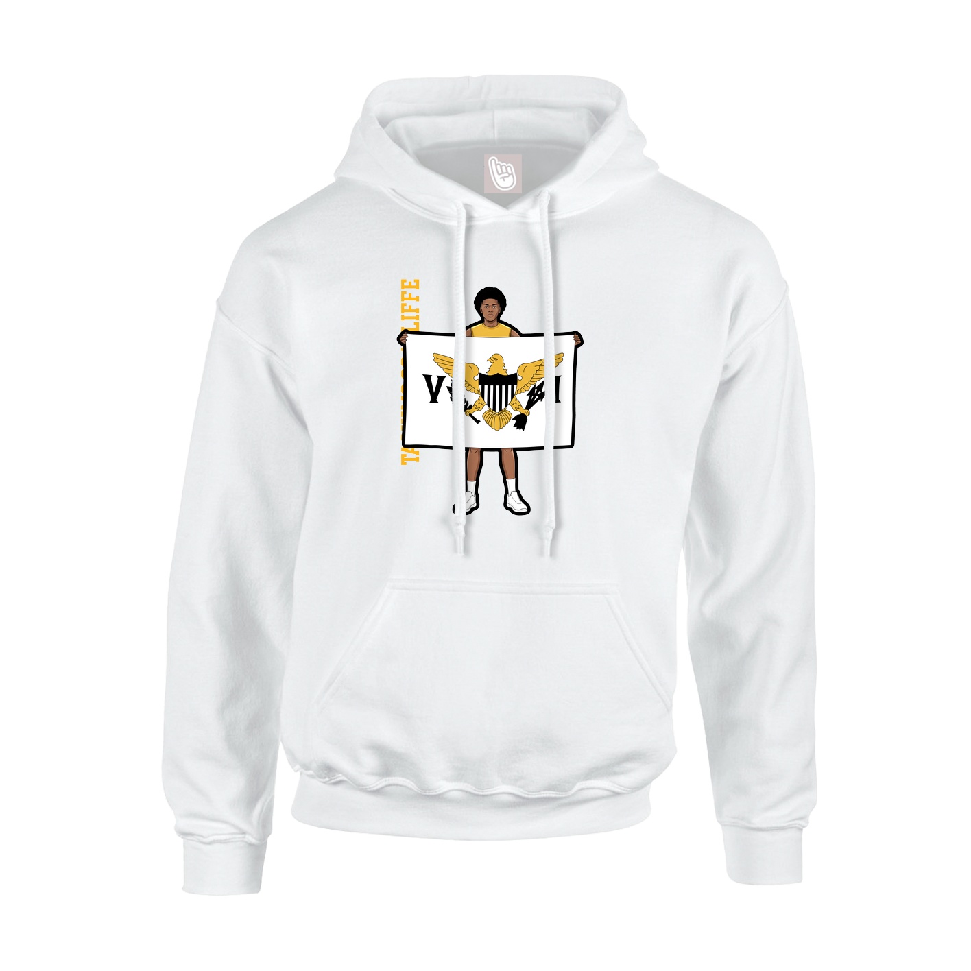 Hoodie — Name Vertical in White