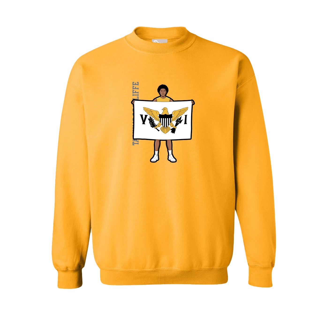 Fleece Crew — Name Vertical in Gold