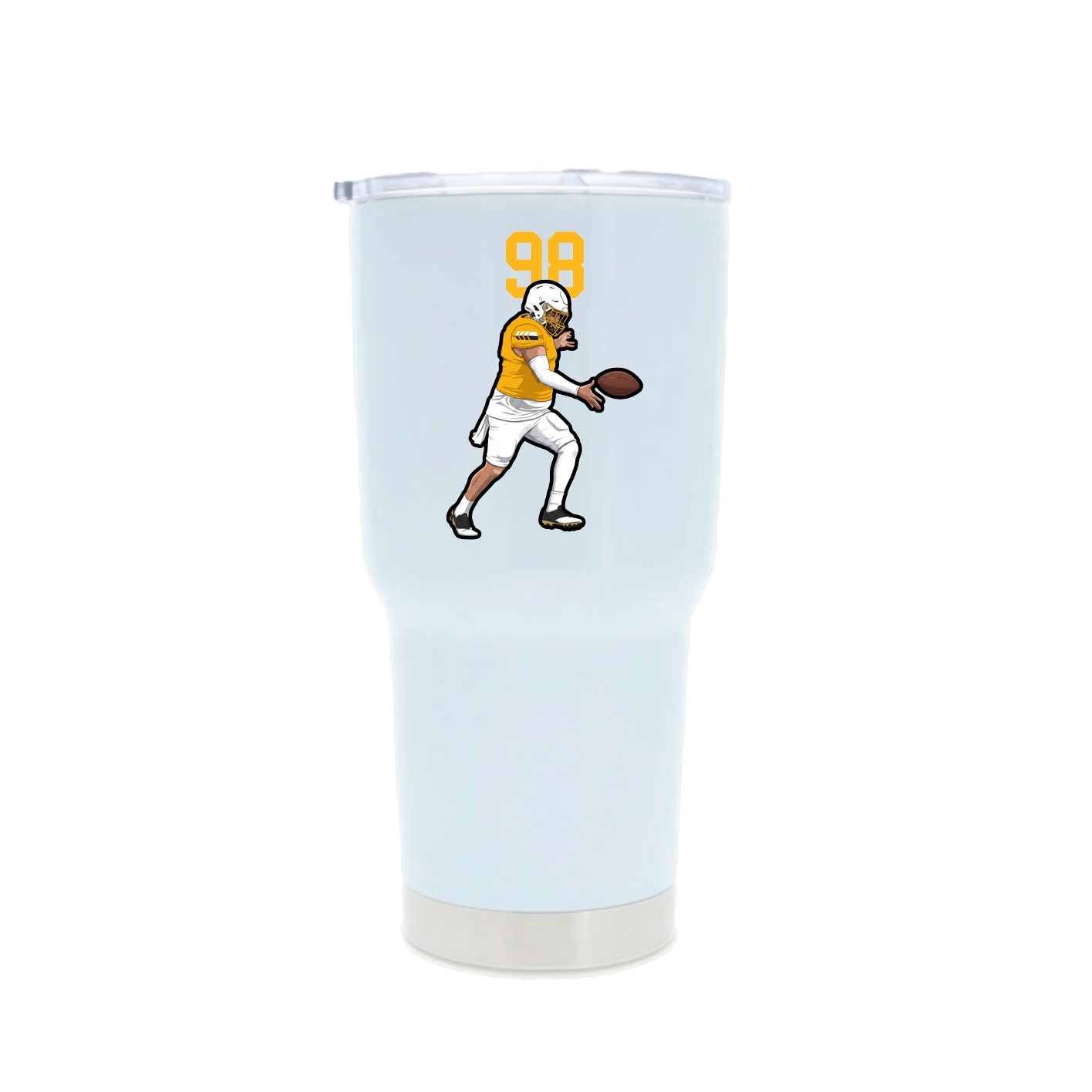 30oz Stainless Steel Tumbler — Number Top in White