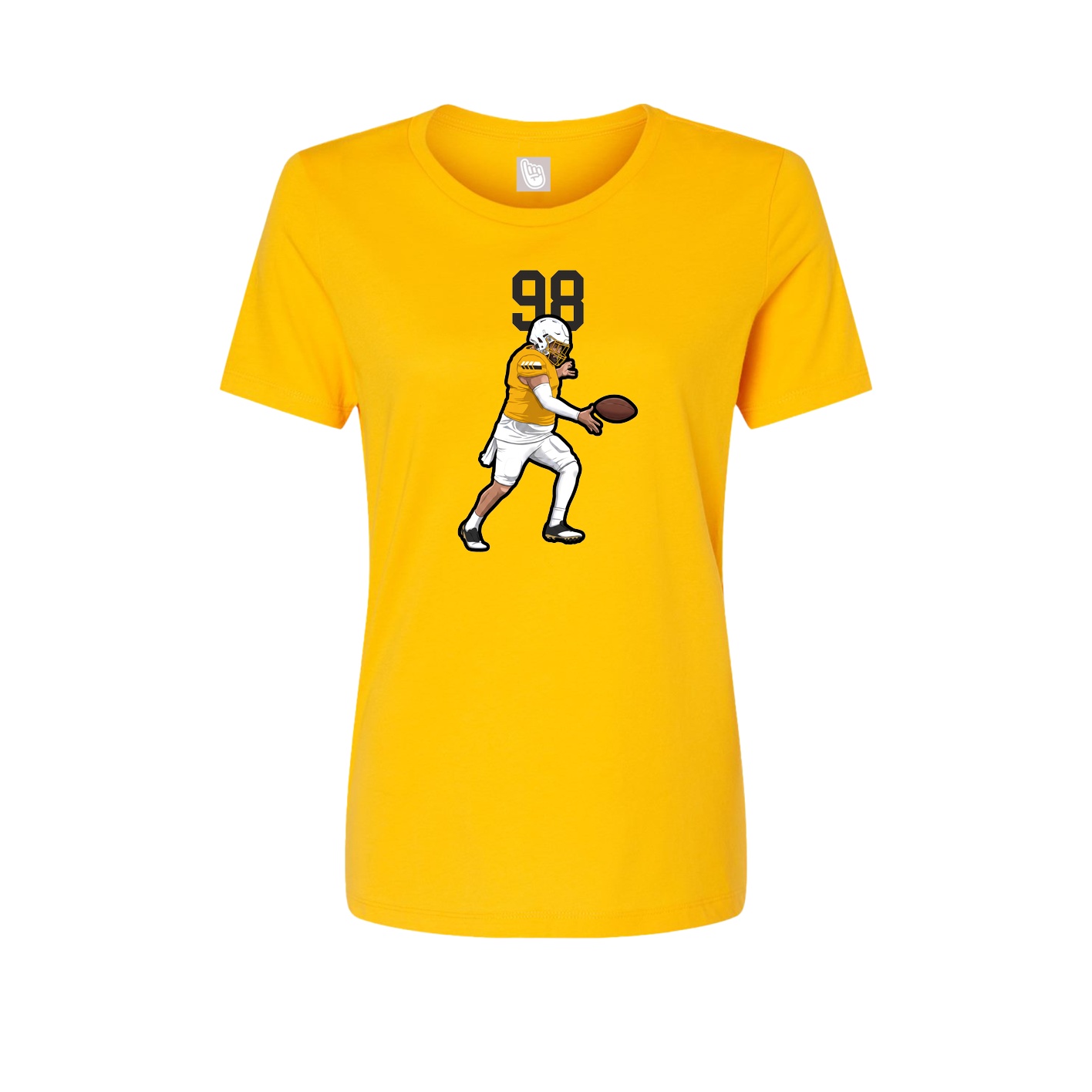 Fitted Women's Tee — Number Top in Gold
