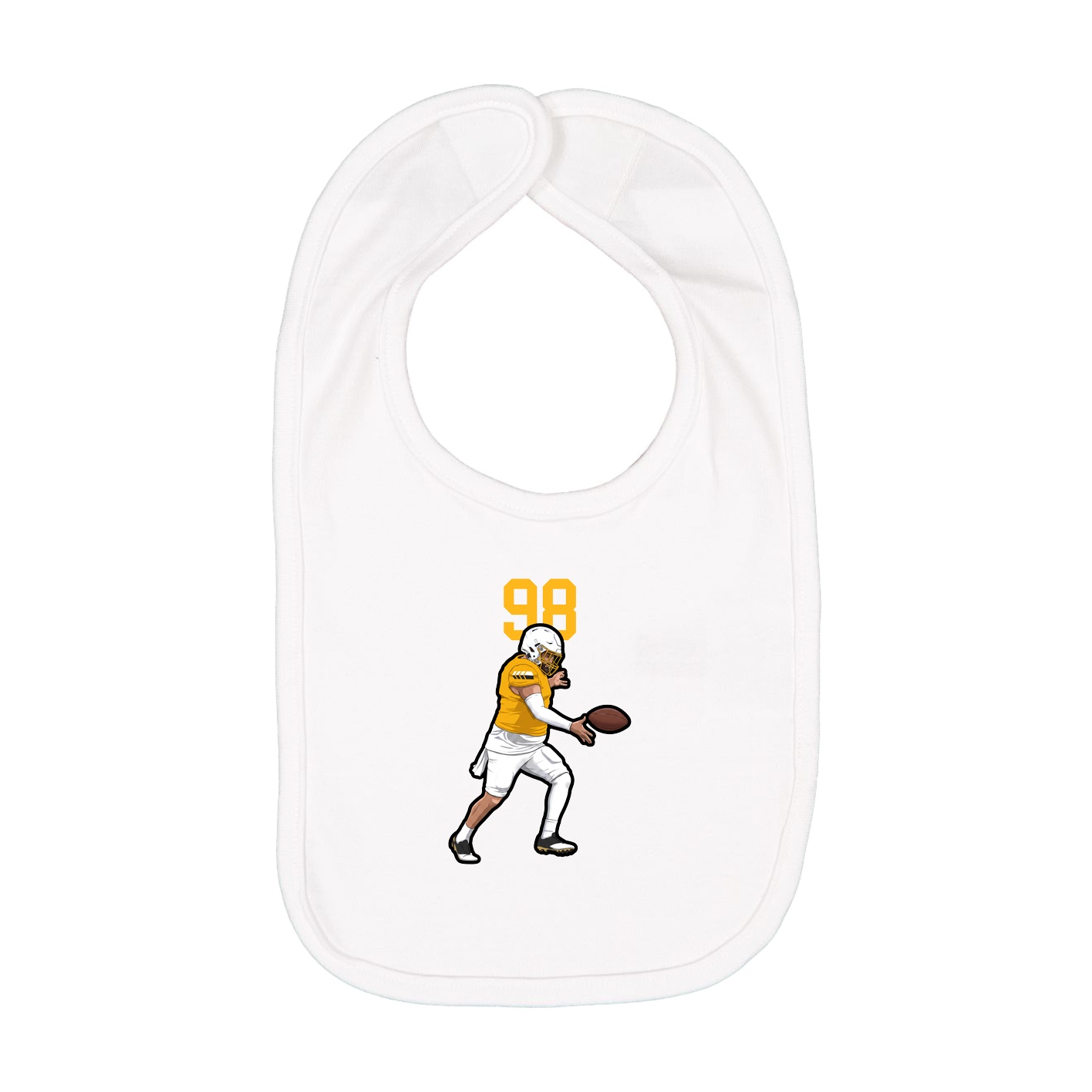 Infant Bib — Number Top in White