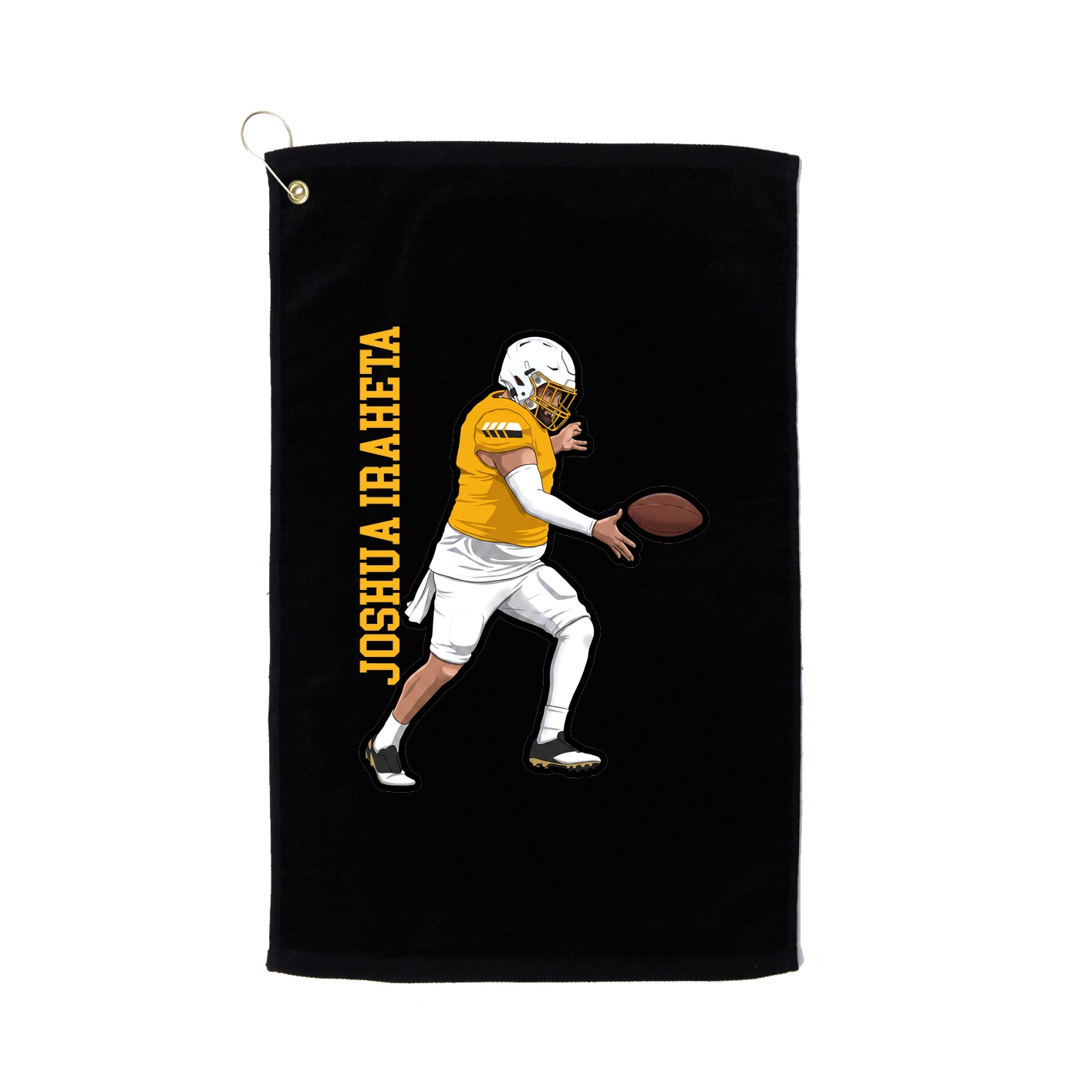 Golf Towel — Name Vertical in Black