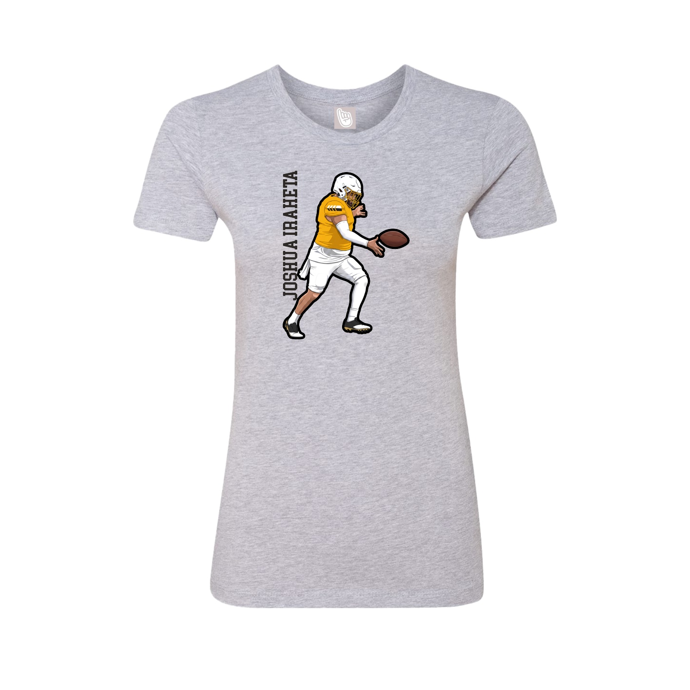 Fitted Women's Tee — Name Vertical in Grey