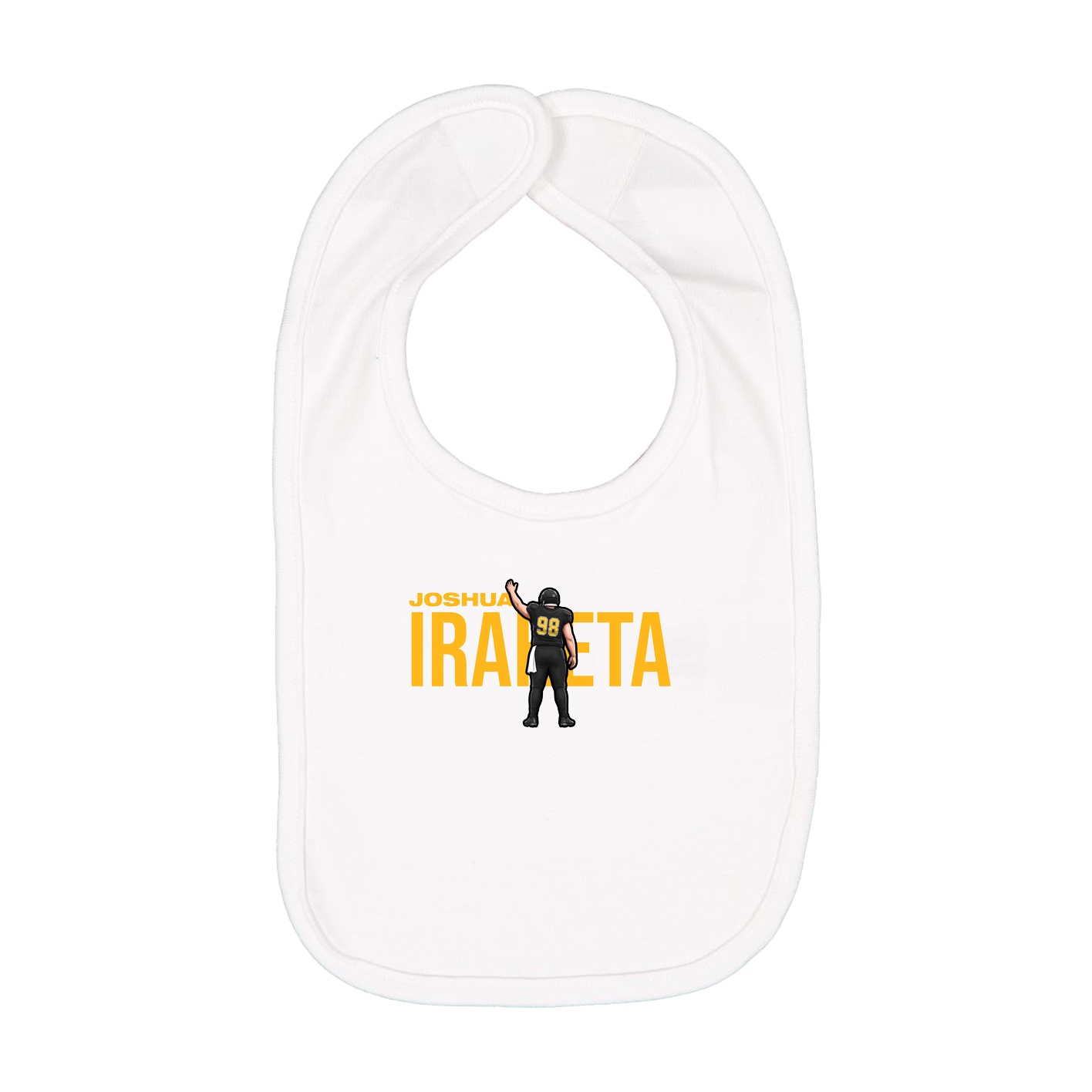 Infant Bib — Player Name in White