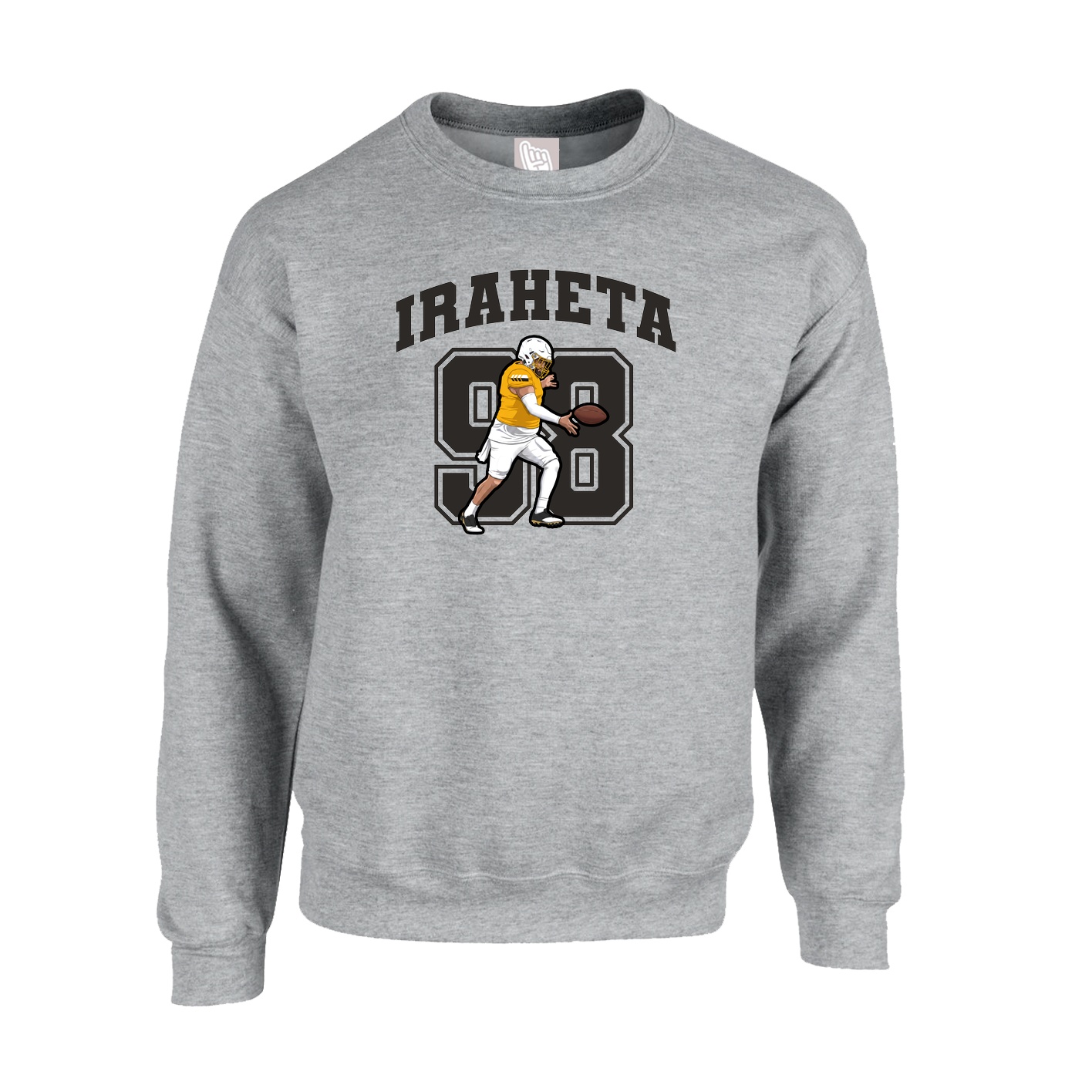 Fleece Crew — Number in Grey