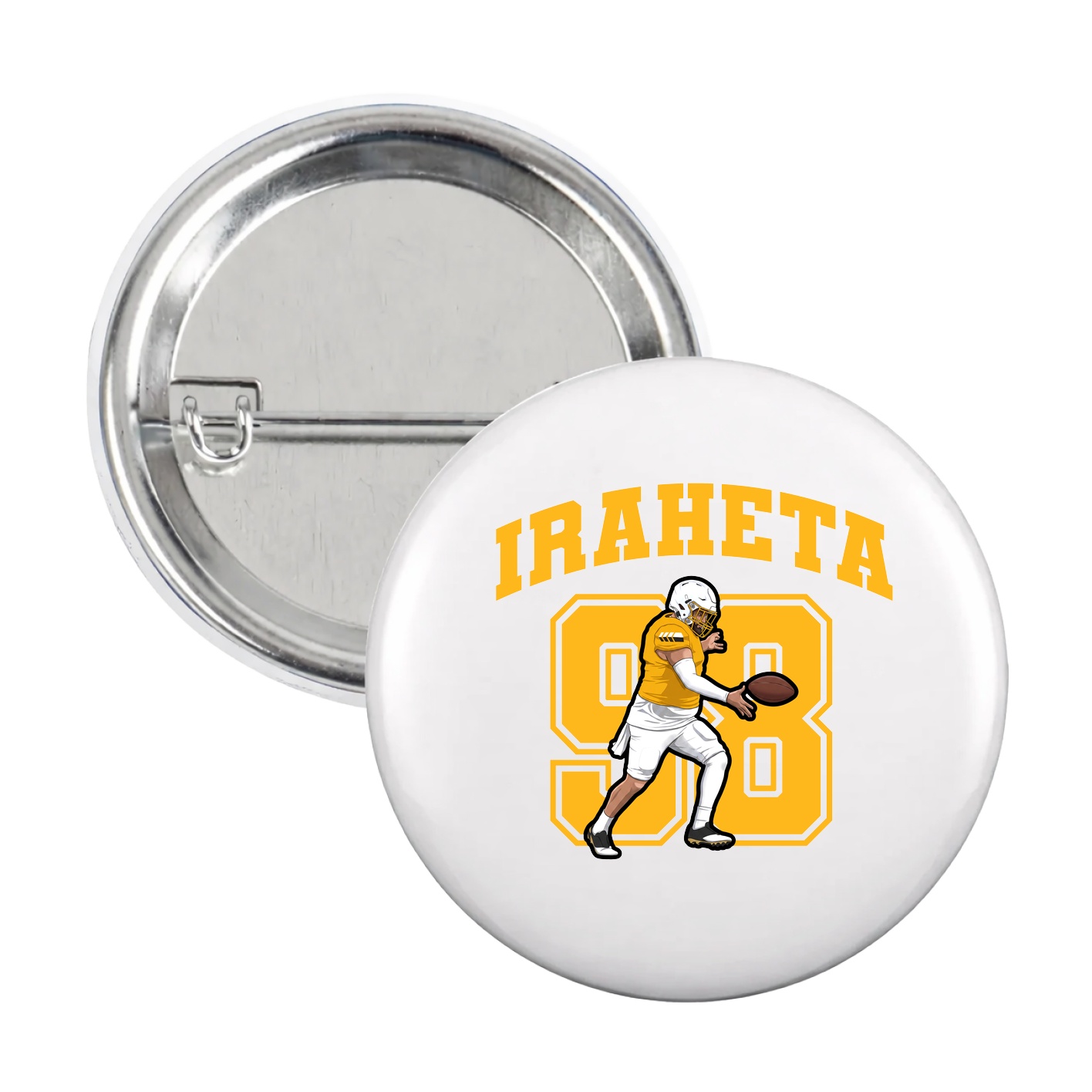 Game Day Button — Number in White