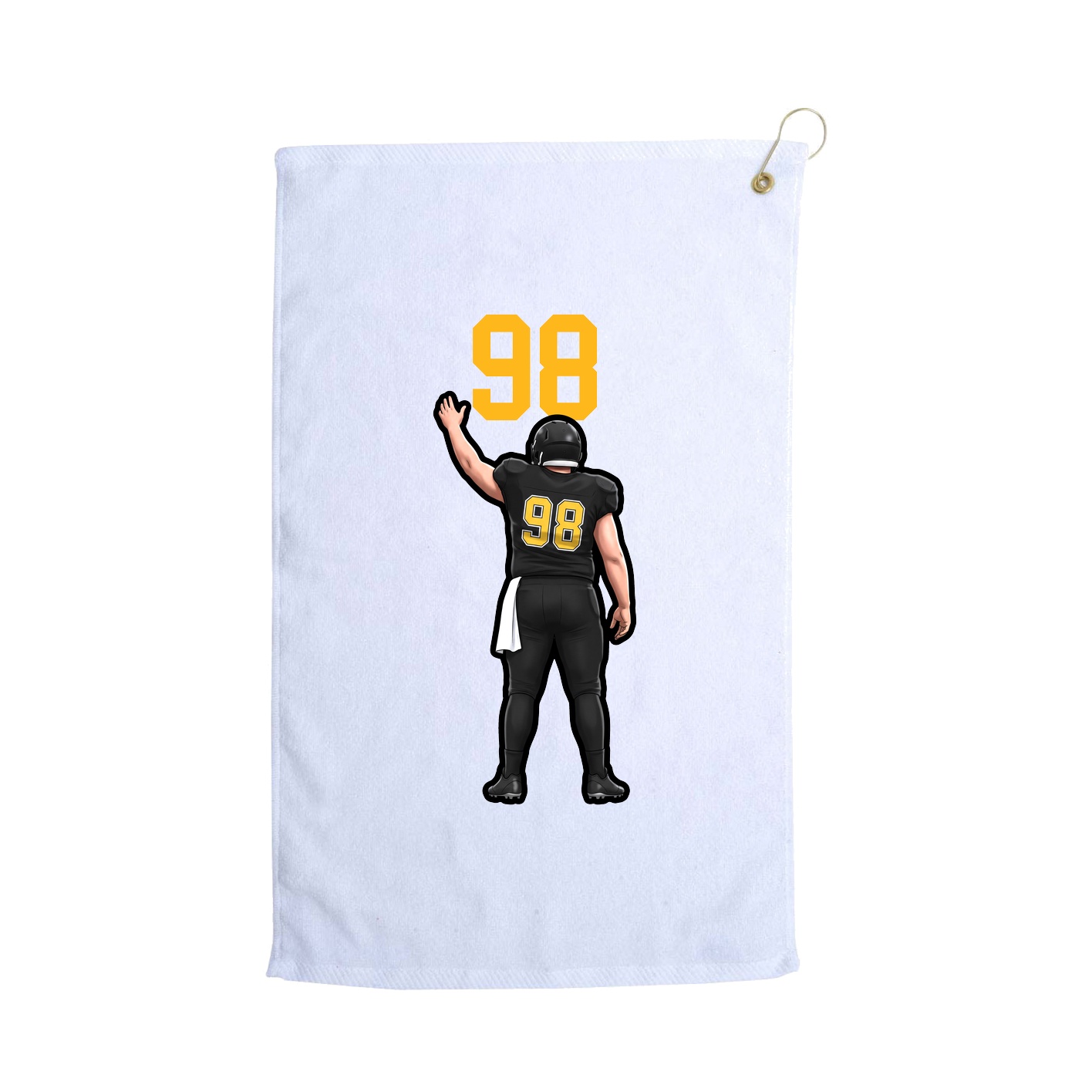 Golf Towel — Number Top in White