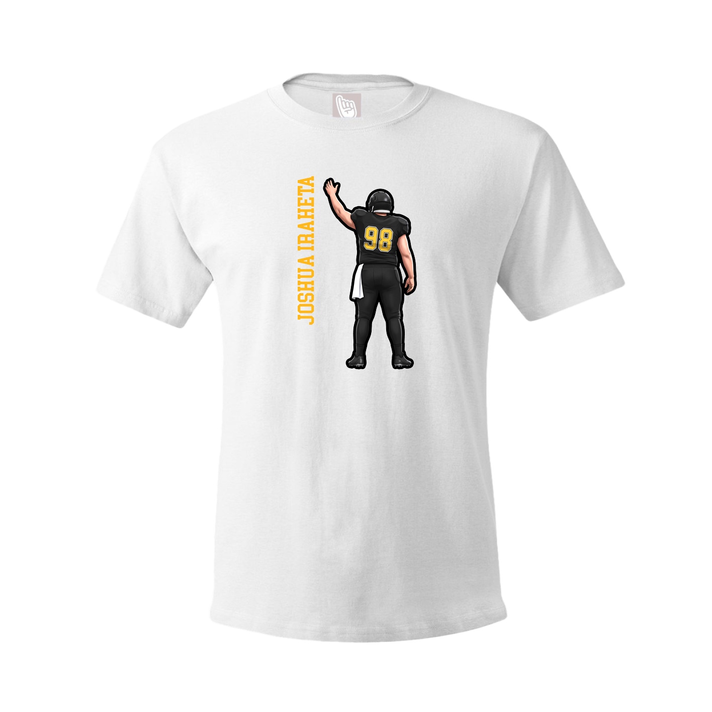 Youth Tee — Name Vertical in White