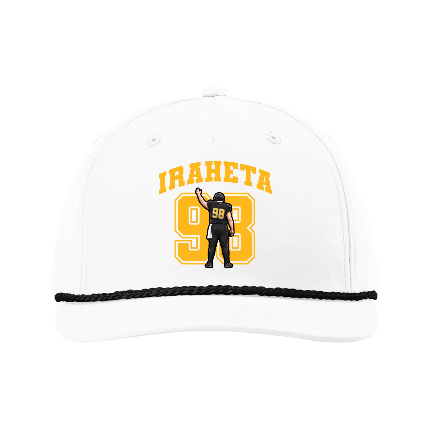 Five-Panel Classic Rope Cap — Number in White