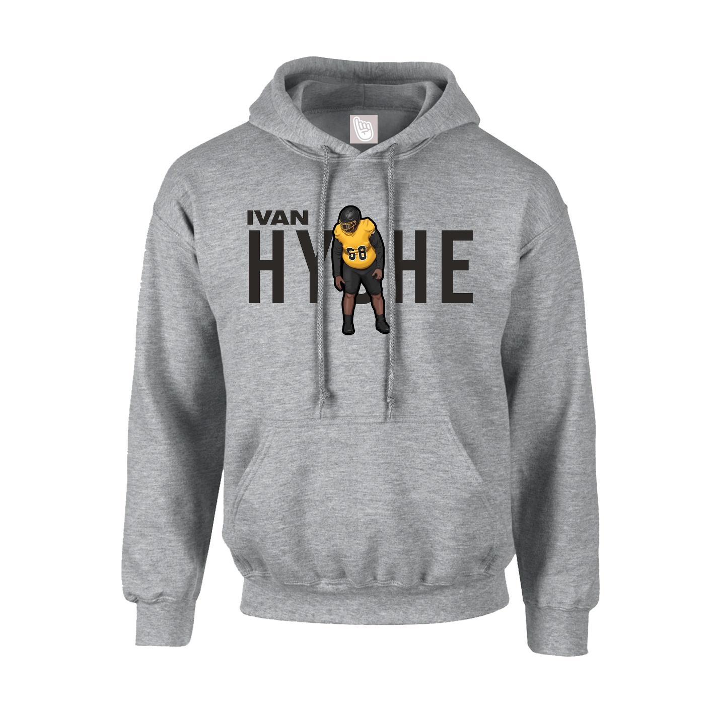 Youth Hoodie — Player Name in Grey