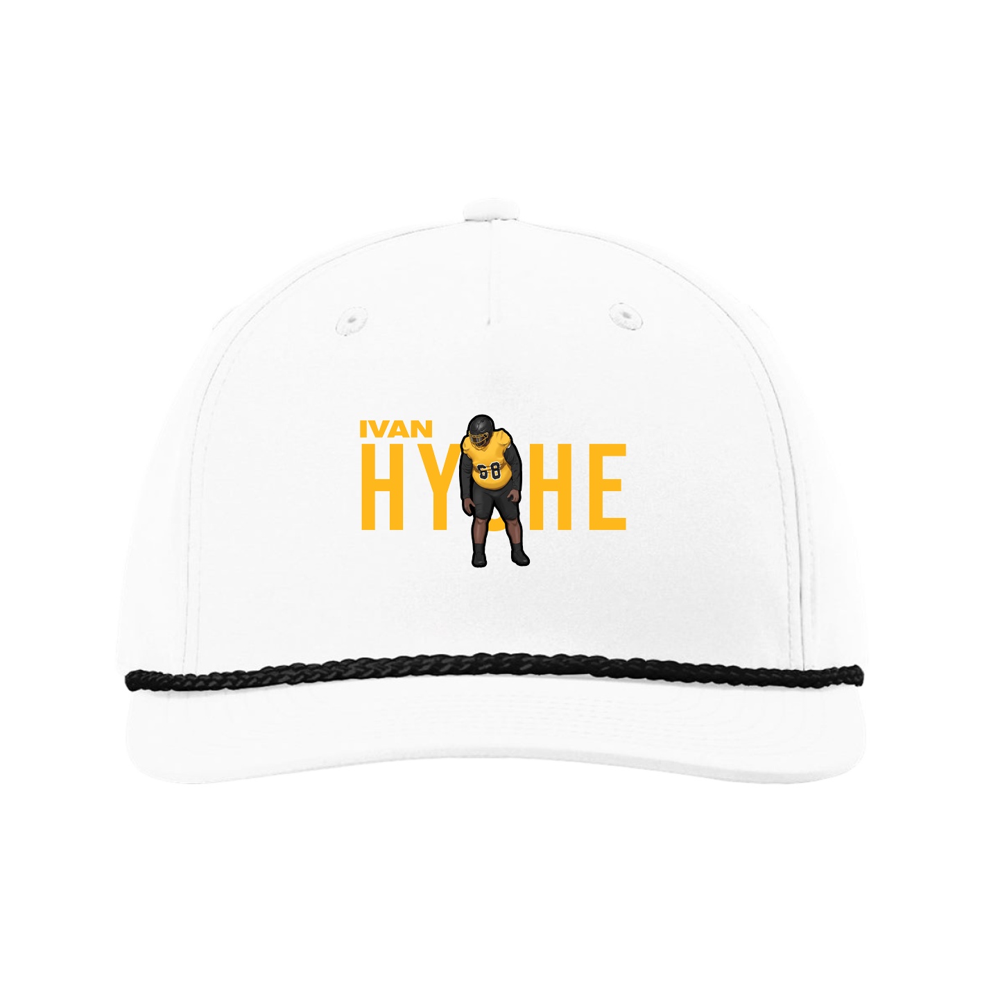 Five-Panel Classic Rope Cap — Player Name in White