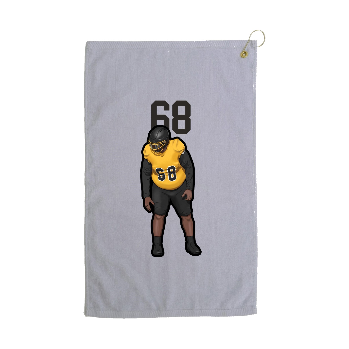 Golf Towel — Number Top in Grey