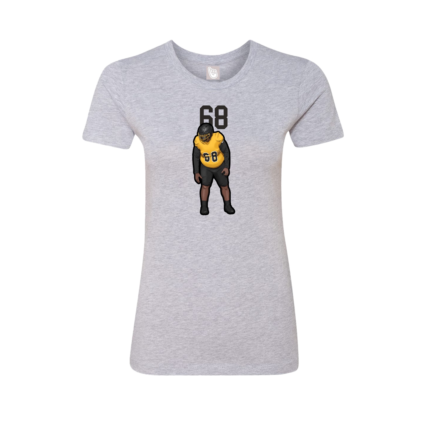 Fitted Women's Tee — Number Top in Grey